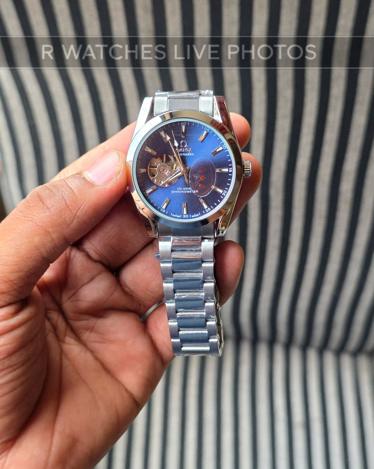 (OS)🖤⭐ Omega Automatic Blue Silver (OMAM15)