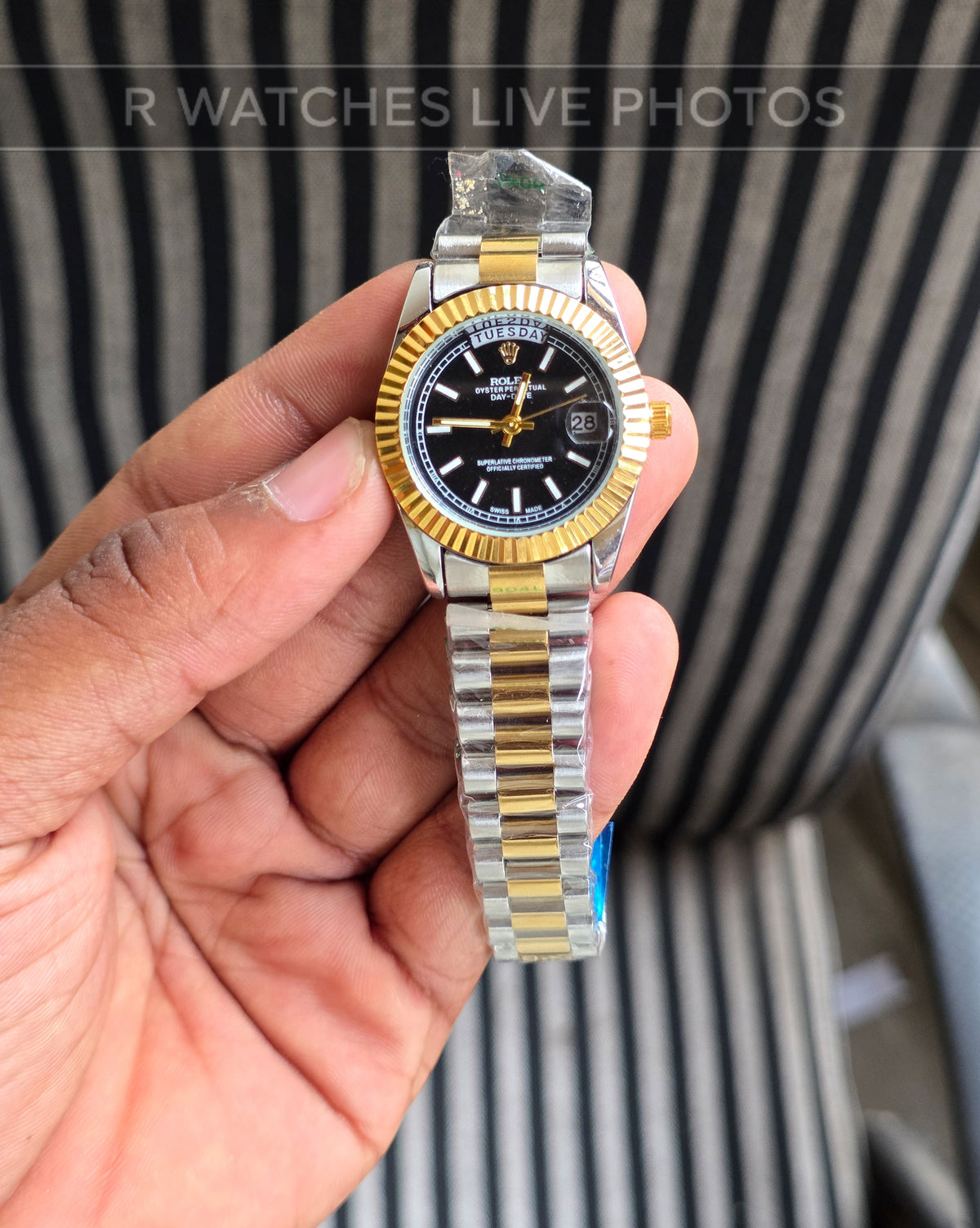 (OS)📷⬆️⭐🔁 Rolex girls dual tone Black (RXG1)