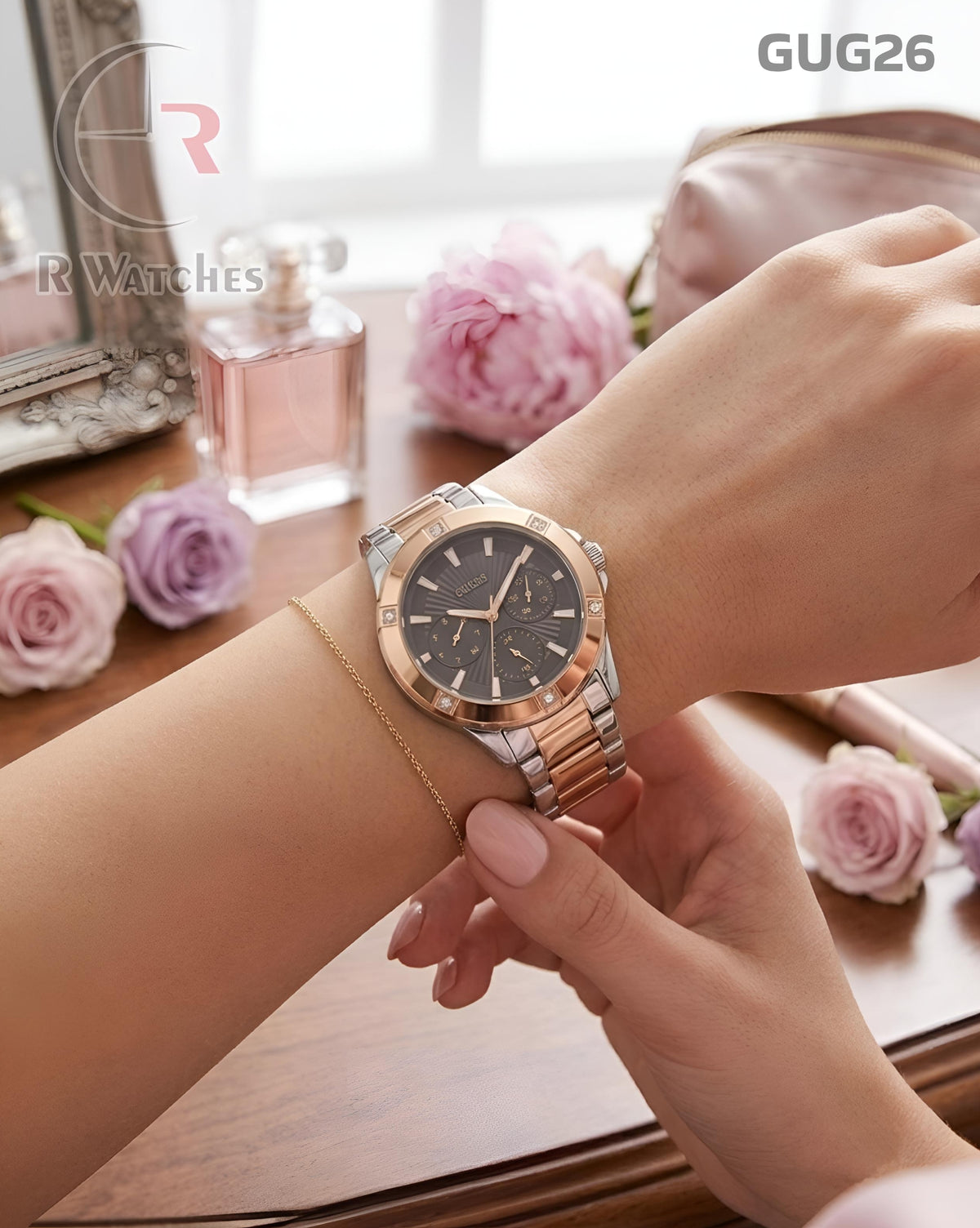 (OS)🖤 Guess Girls Rose Gold Black (GUG26)