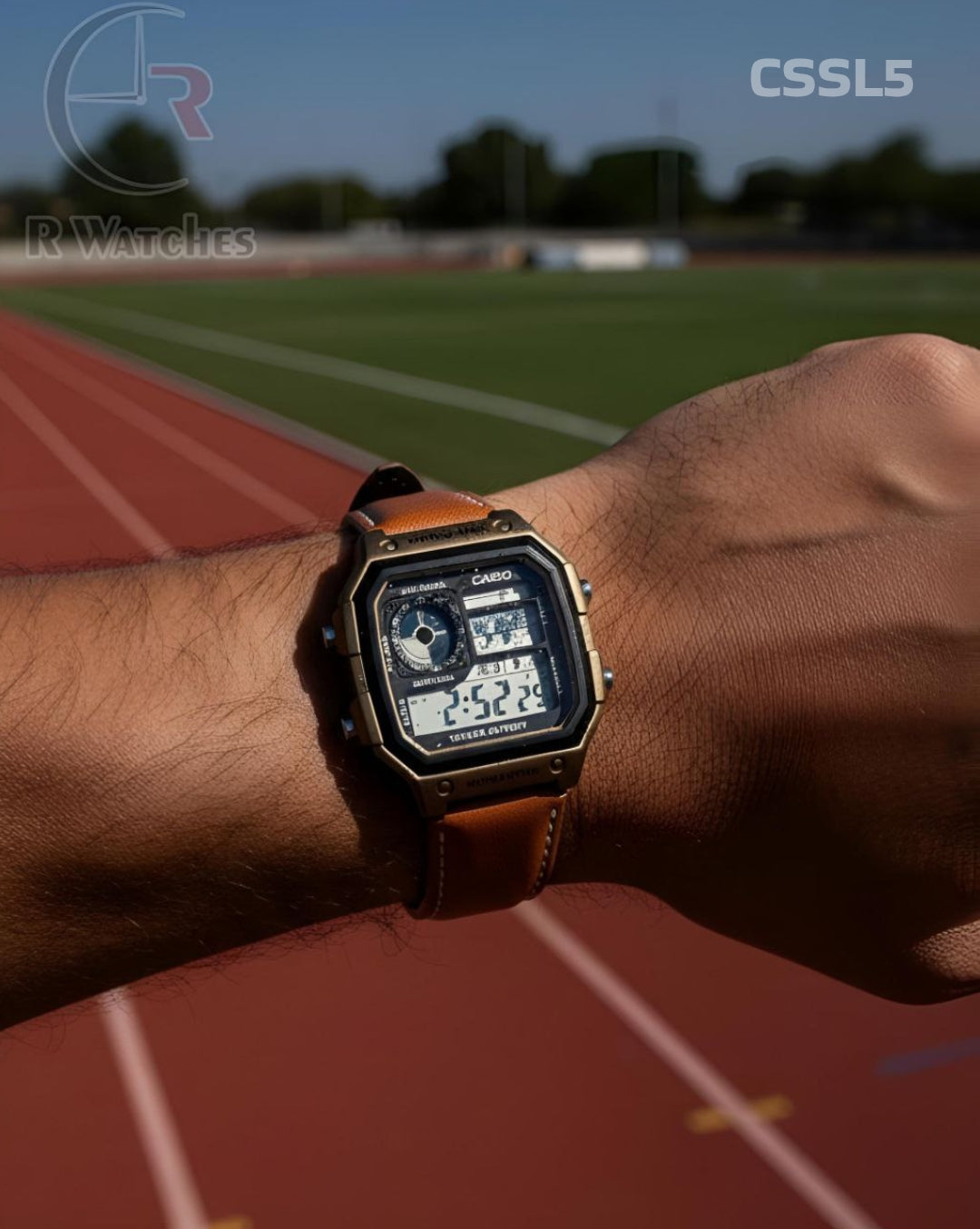 (OS2)🖤⬆️ Casio world time leather Rose Gold brown (CSSL5)