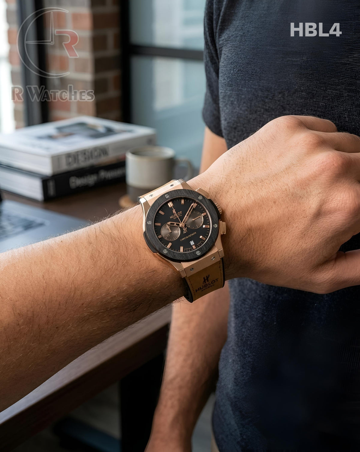 (OS)🖤⬆️ Hublot Heavy Leather Dual Tone Black (HBL4)