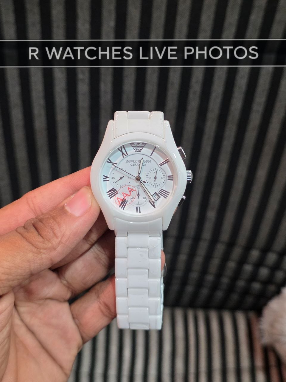 (SS)🖤⬆️⭐ Armani ceramic white silver (EAP36)