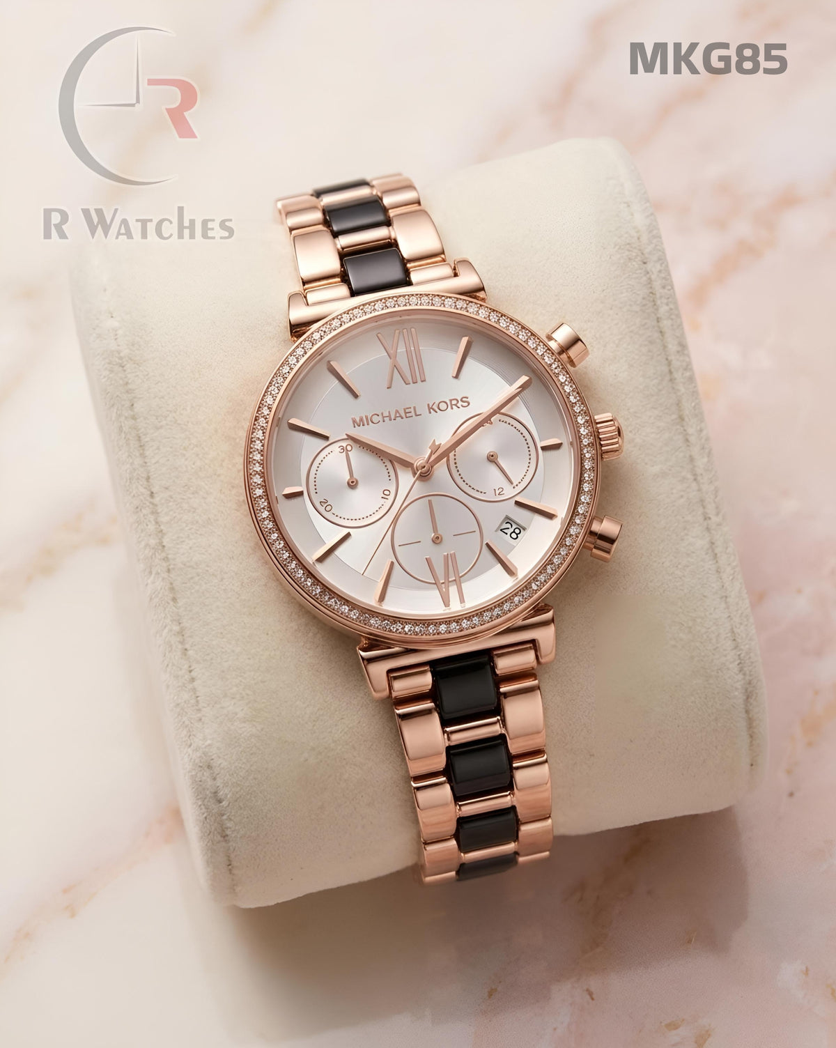 (OS)🖤⬆️ Mk Diamond Rose Gold Black White (MKG85)