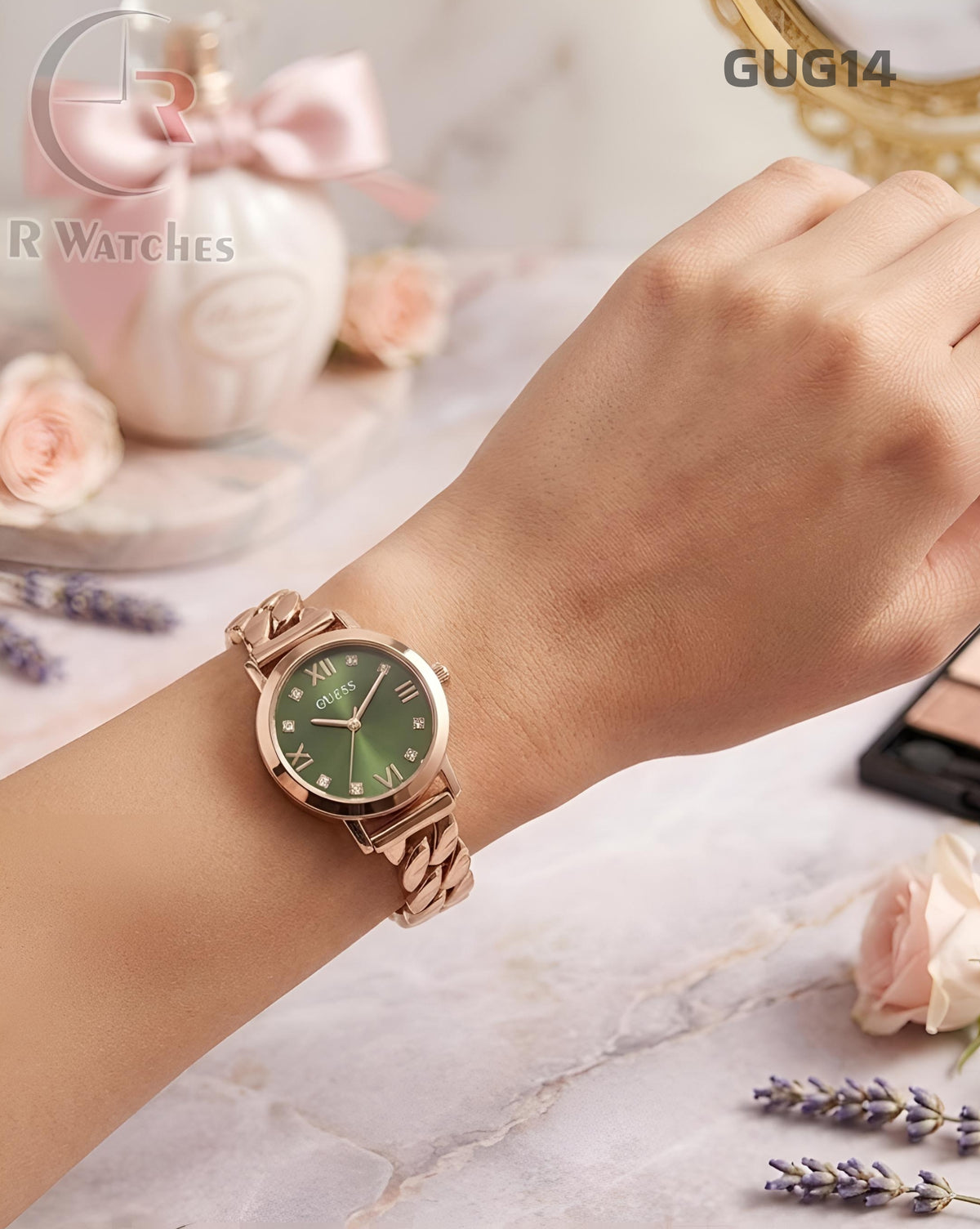(OS)🖤⭐ Guess Girls Rose Gold Green (GUG14)