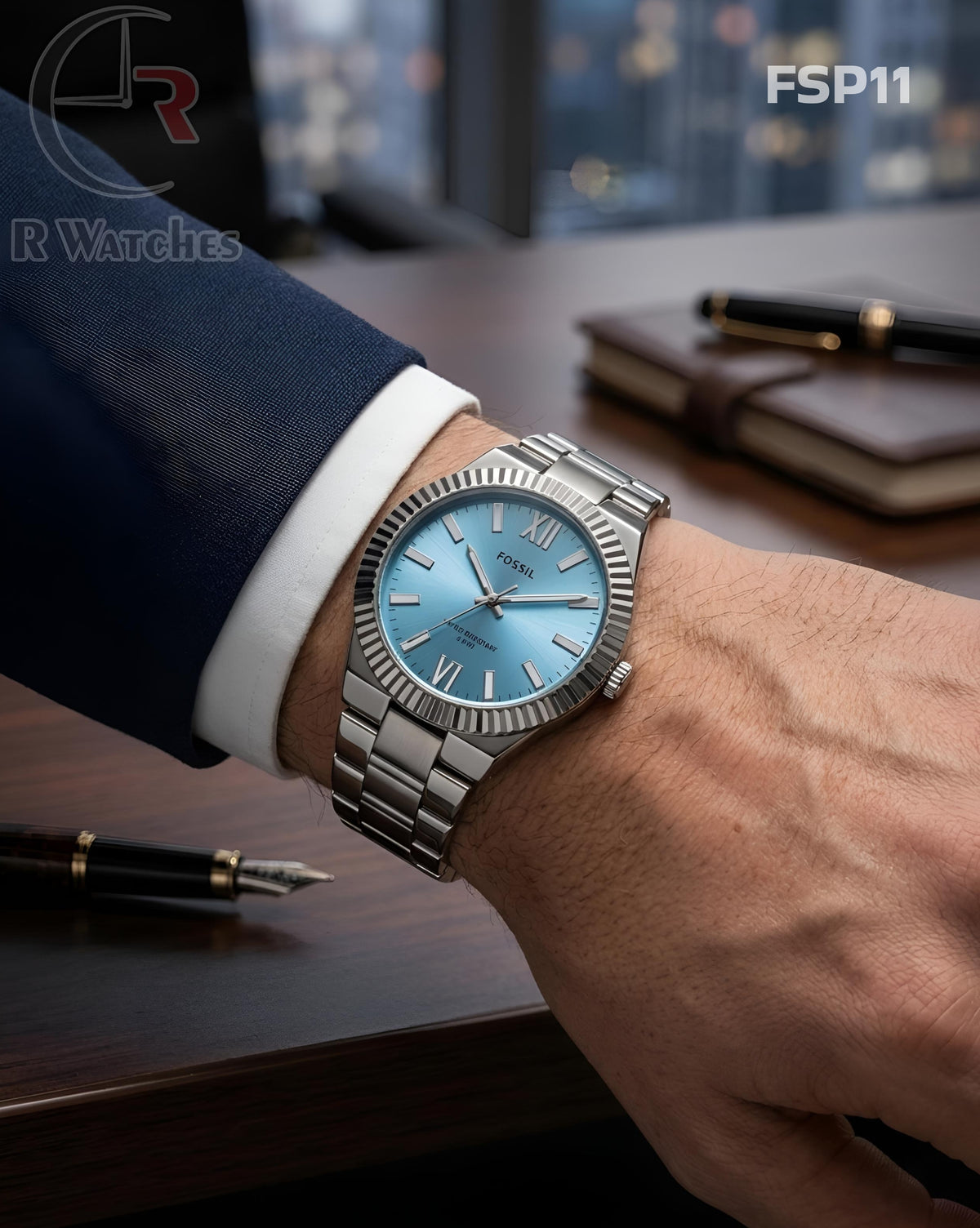 (SS)🖤⬆️⭐ Fossil Silver Tiffany Blue (FSP11)