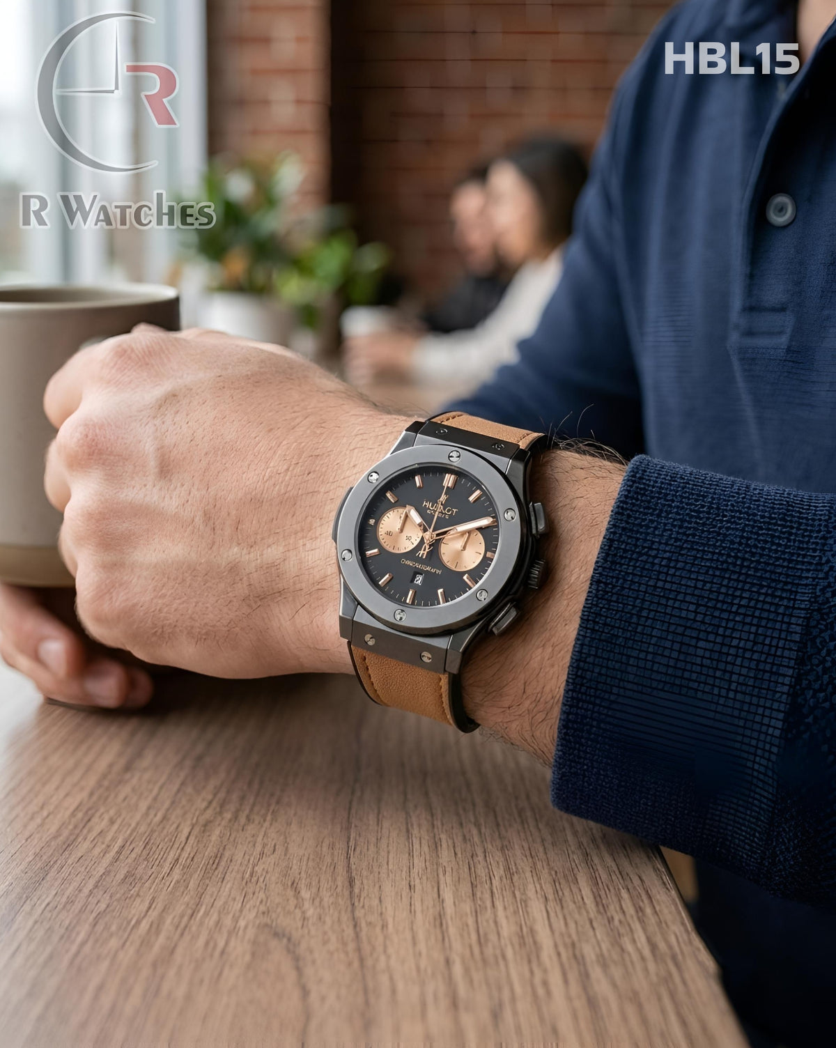 (OS)🖤 Hublot Leather Black Brown (HBL15)
