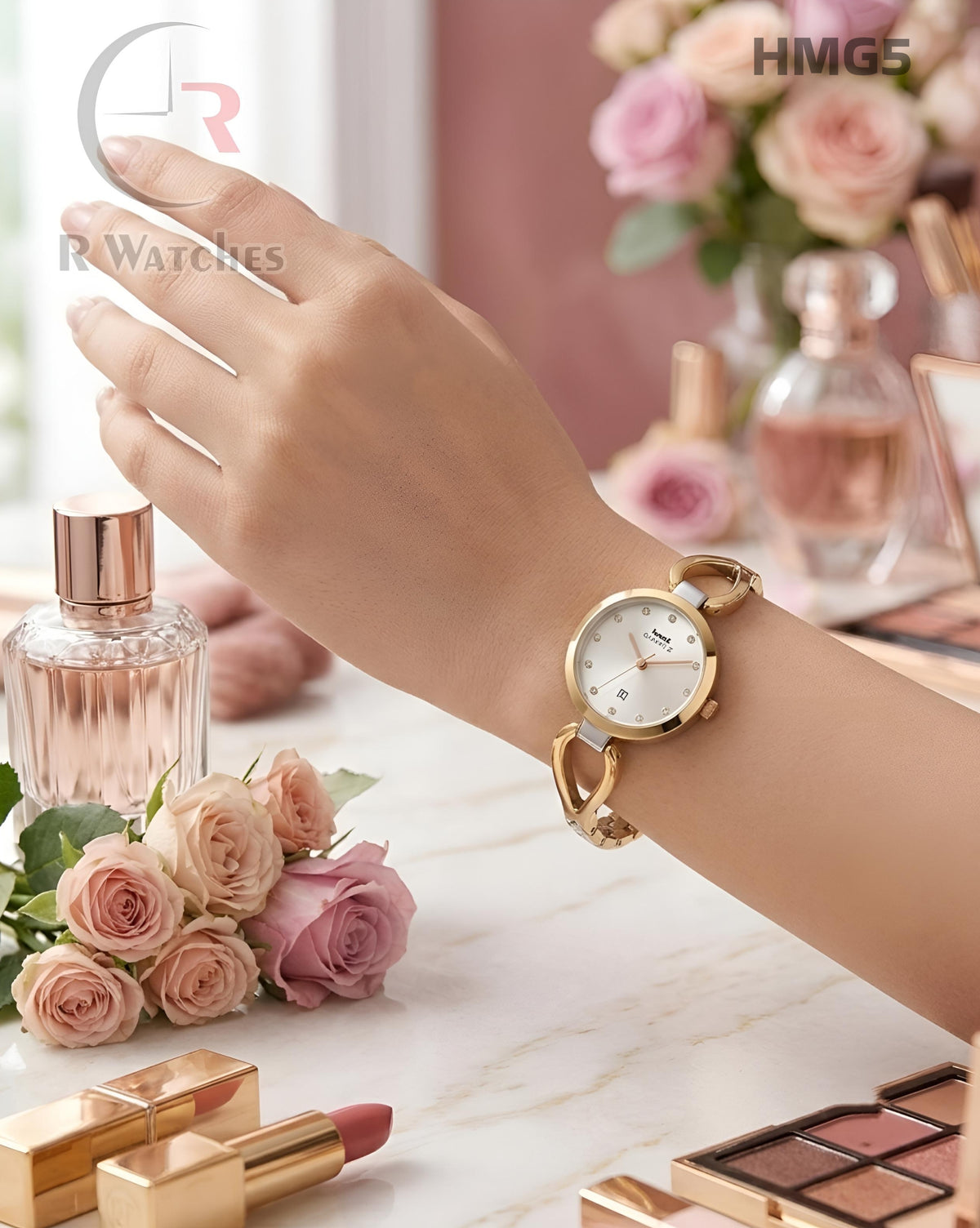 (OS)🖤⭐ HMT Girls Full Gold Dial (HMG5)