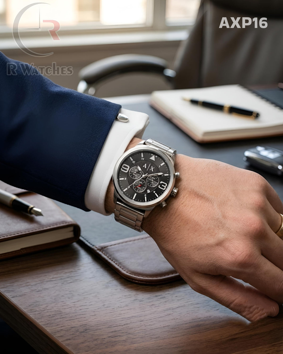 (OS2)🖤⭐ AX Silver Black Dial (AXP16)
