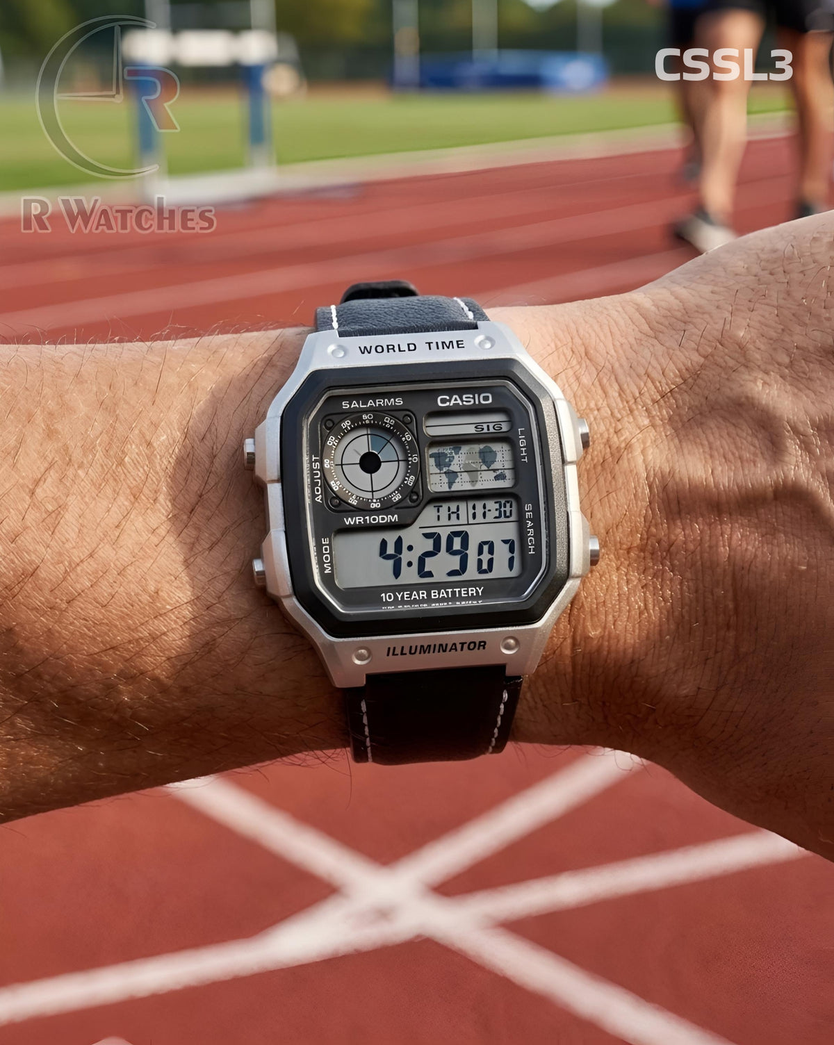 (OS)🖤⬆️🔁⭐ Casio illuminator black leather (CSSL3)