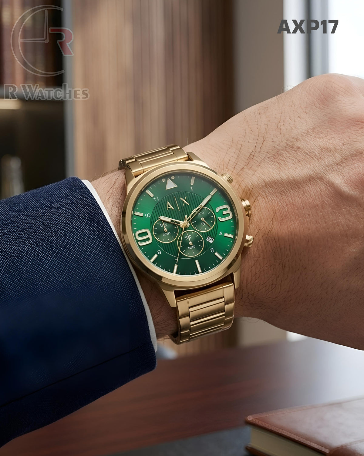 (OS2)🖤⭐ AX Gold Green Dial (AXP17)