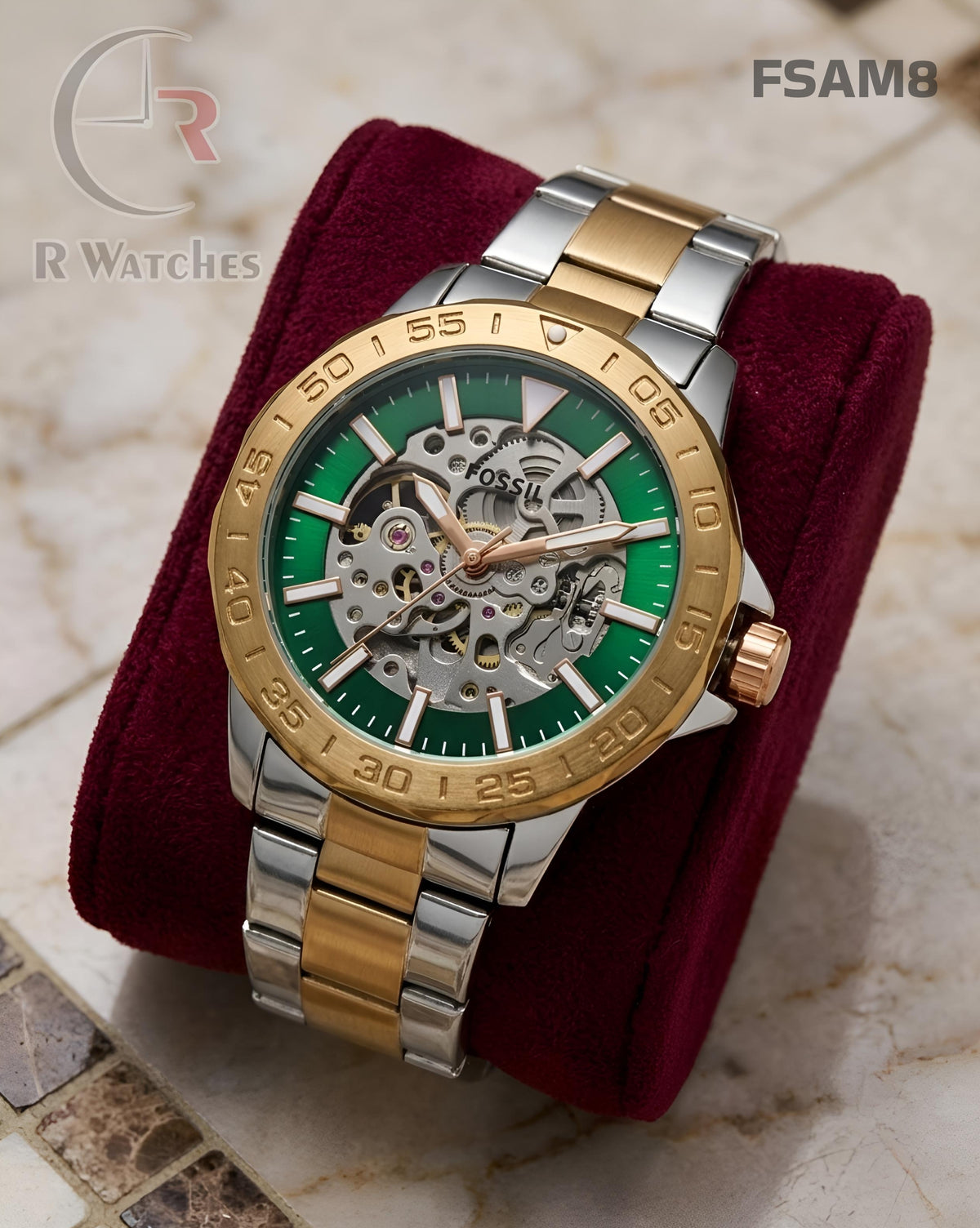 (OS)🖤⬆️🔁 Fossil automatic dual tone Green (FSAM8)