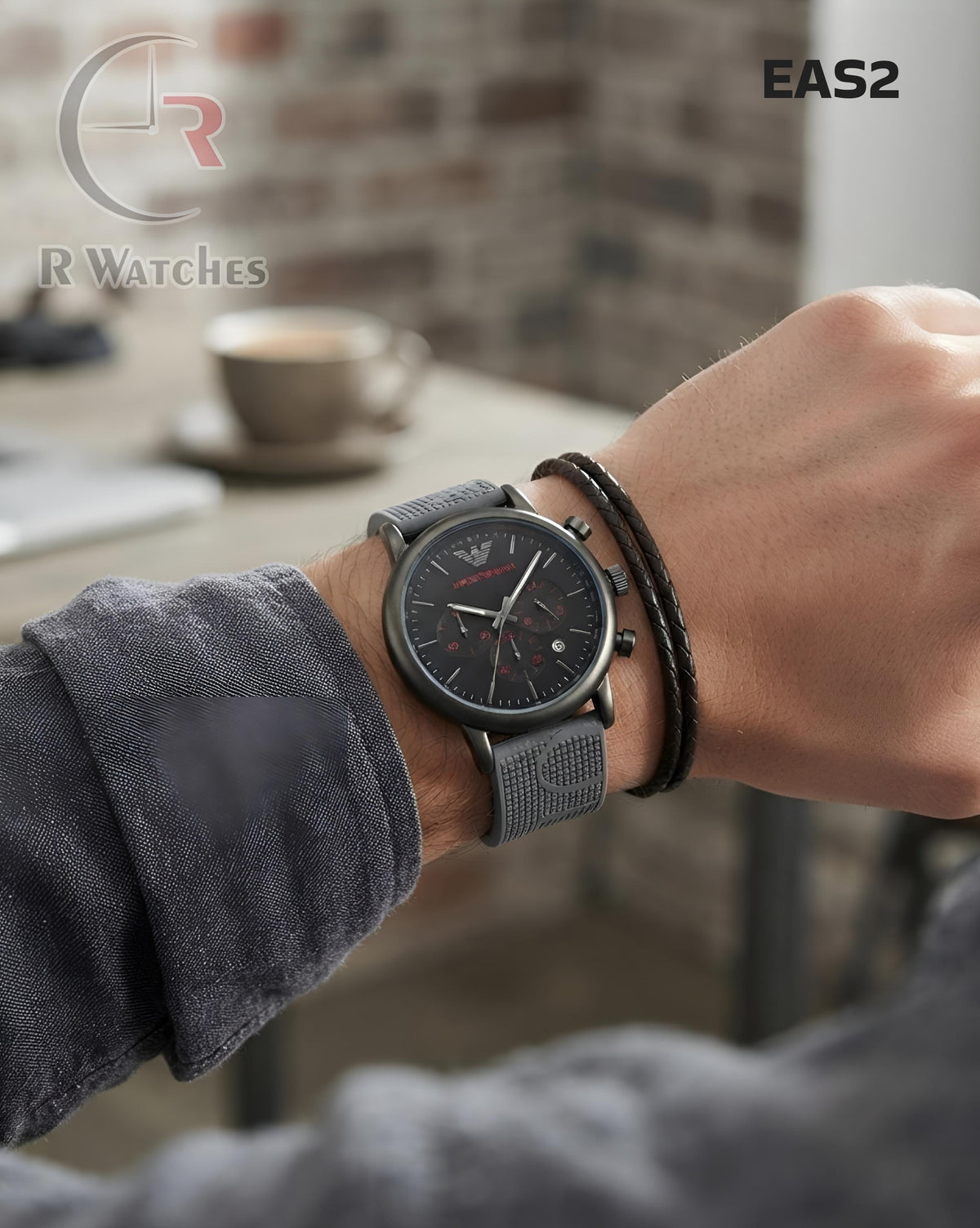(SS)🖤⬆️⭐ Armani Silicon Black Grey (EAS2)