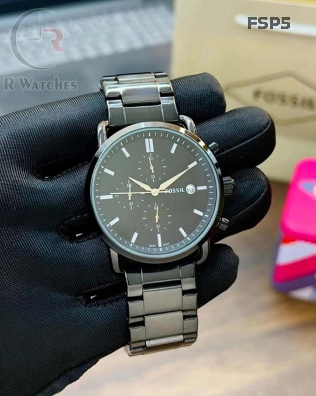 (OS)🖤⬆️ Fossil Commuter full Black (FSP5)