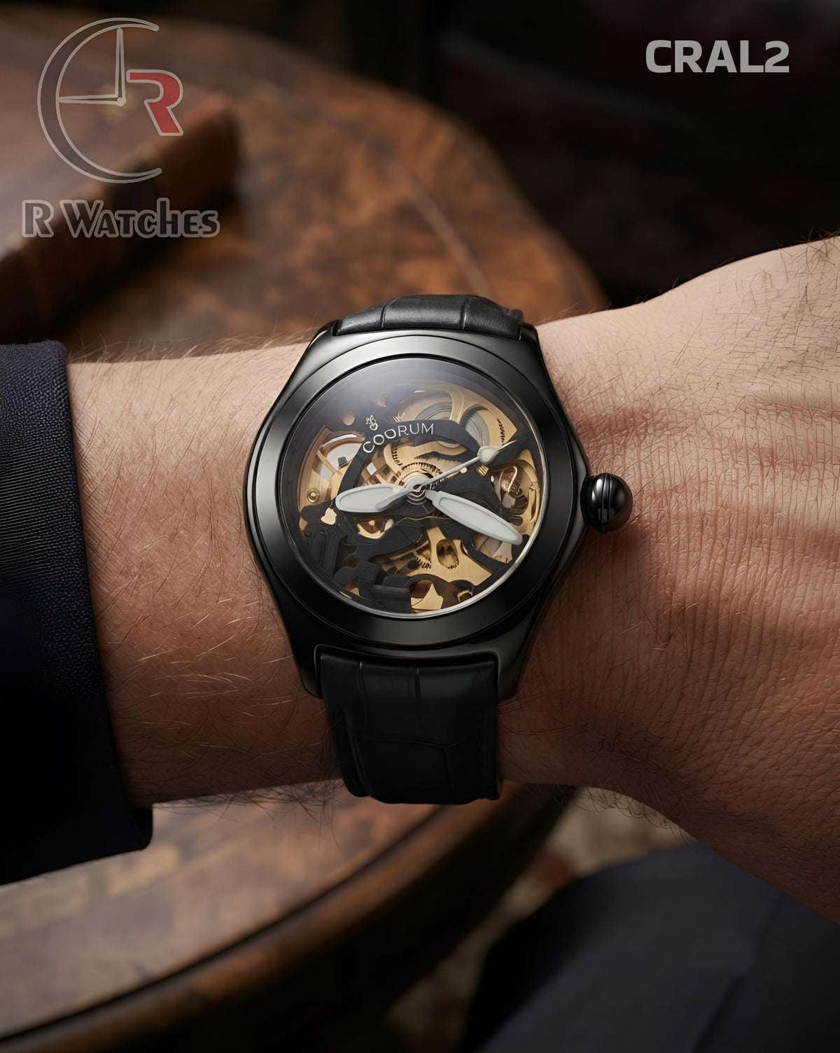 (SS)🖤 Corum Automatic leather full Black (CRAL2)