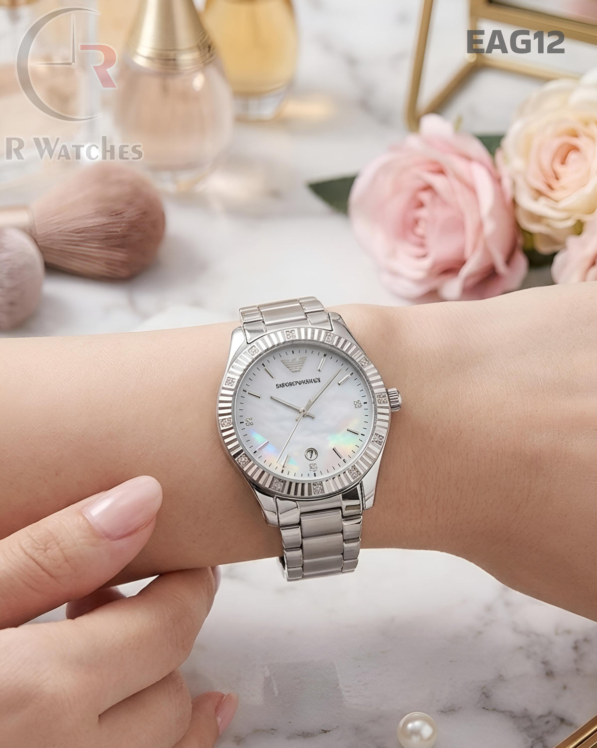 (SS)🖤⭐ Armani girls silver white (EAG12)