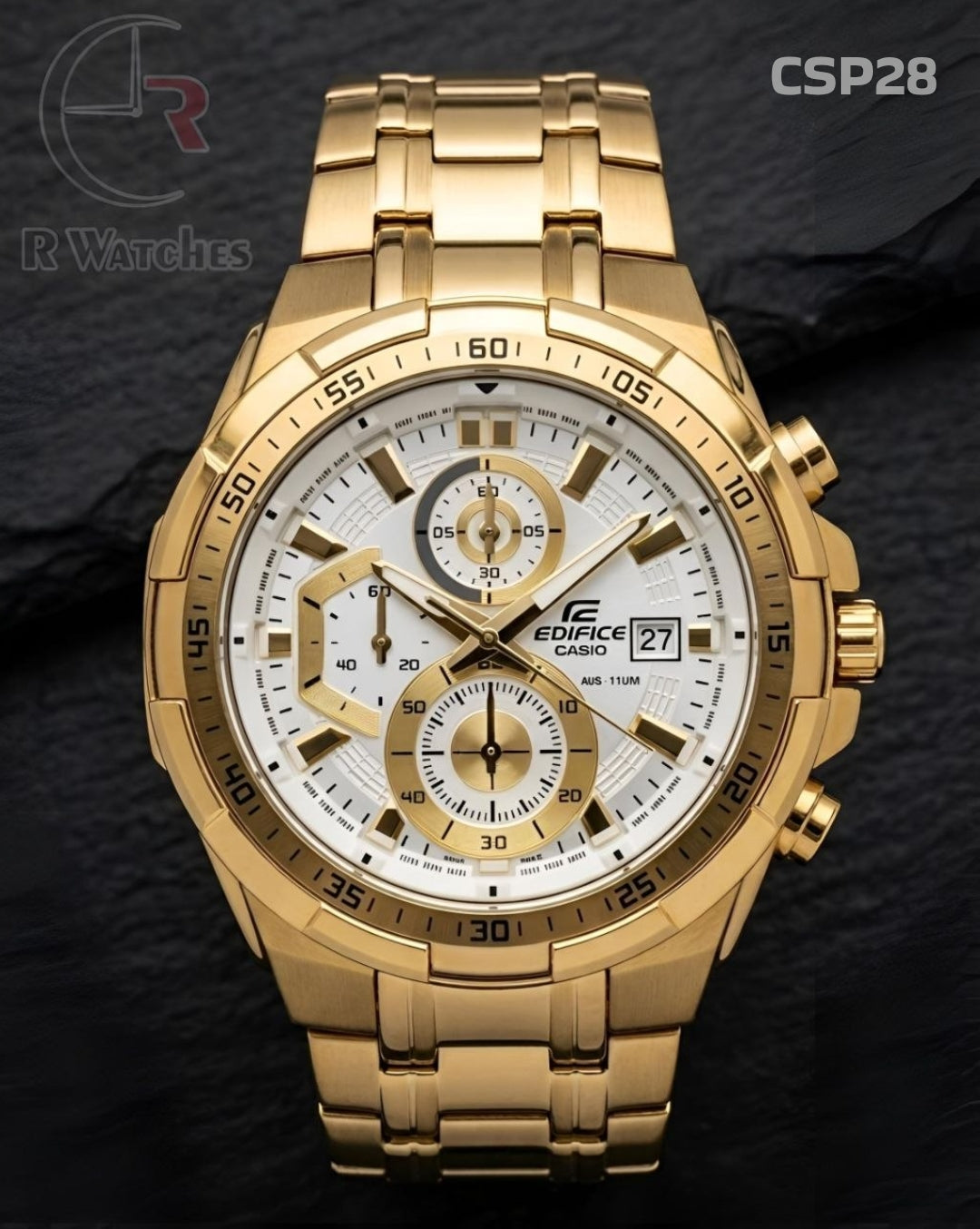 (SS)🖤 Casio Edifice Premium gold white dial (CSP28)