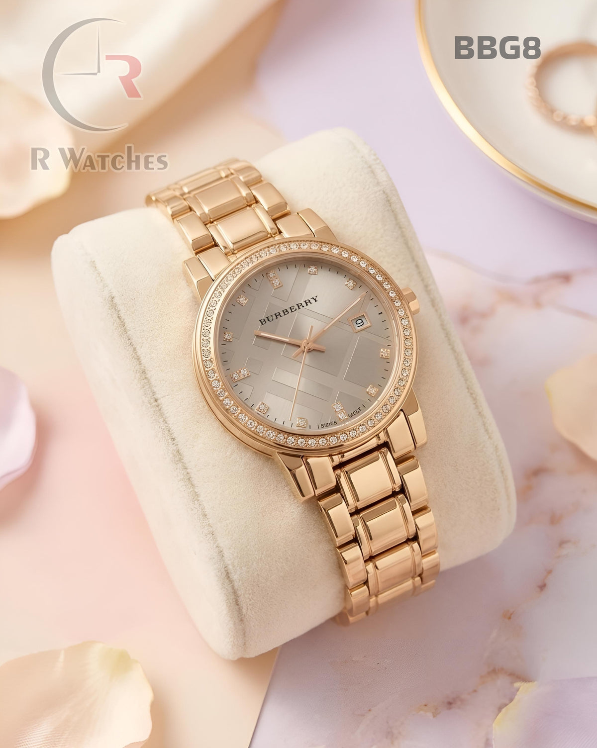 (OS)🖤⭐ Burberry Girls Rose Gold Grey Dial (BBG8)
