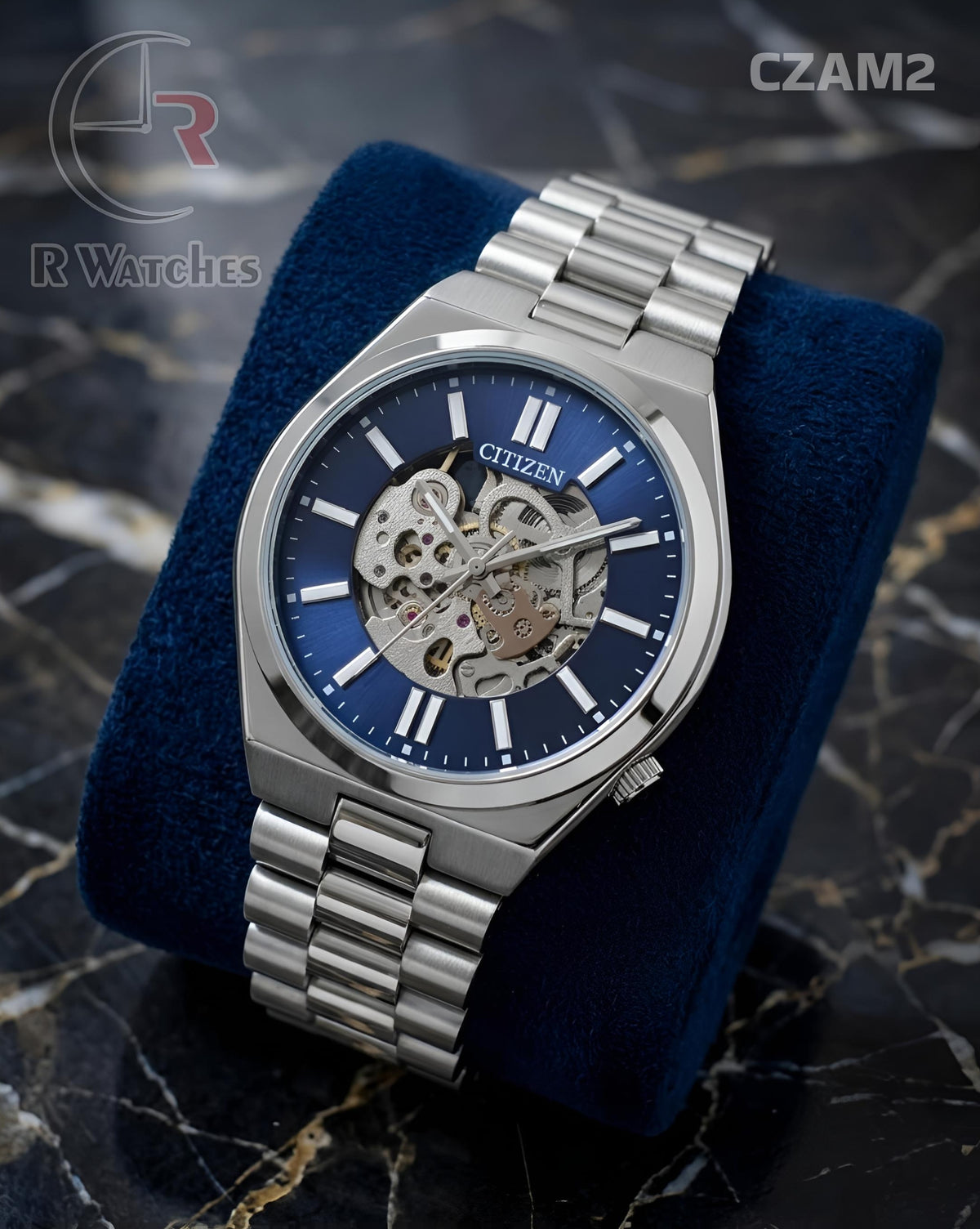 (OS)🖤⭐ Citizen automatic silver blue (CZAM2)