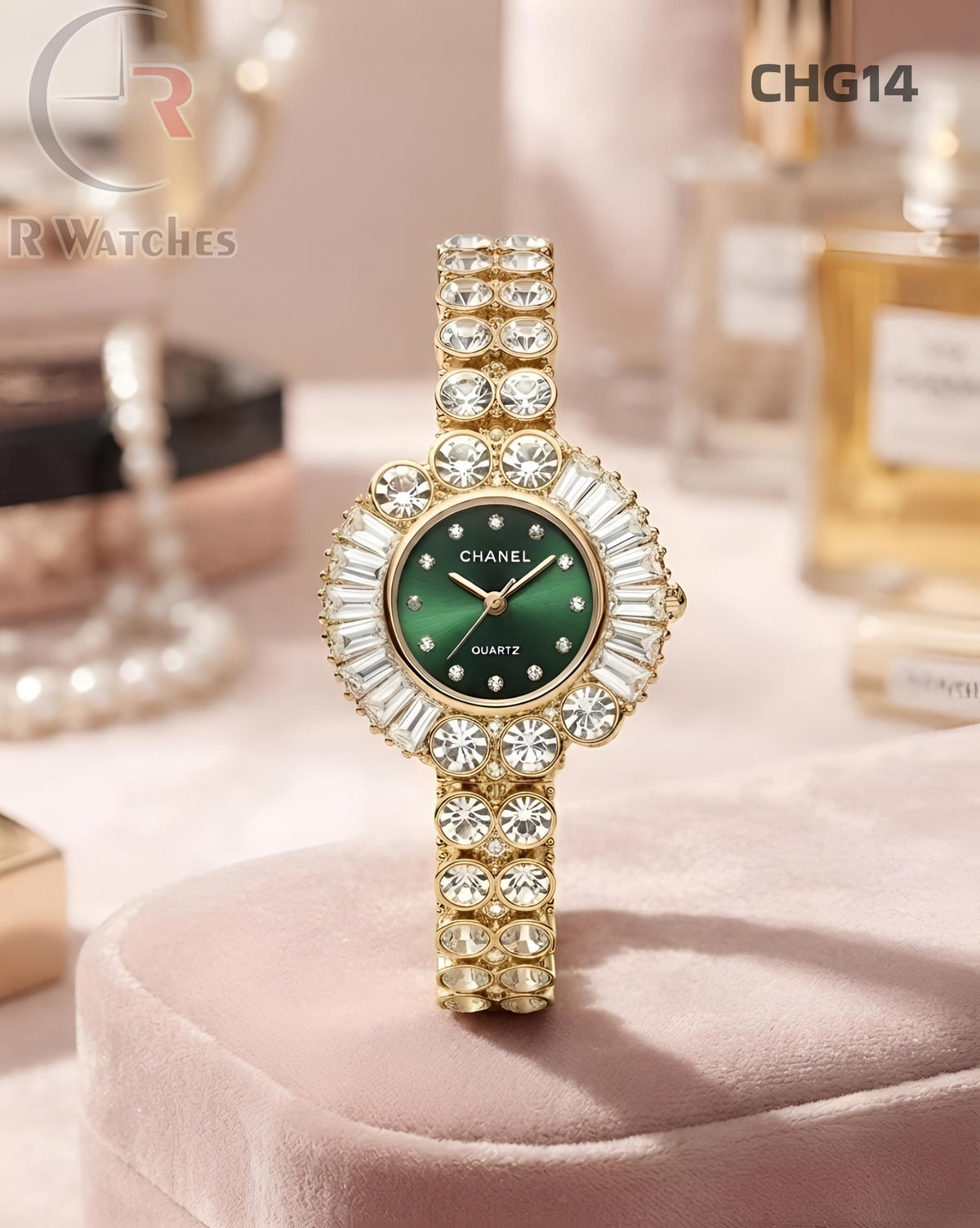 (OS)🖤⭐ Chanel Girls Diamond Gold Green (CHG14)