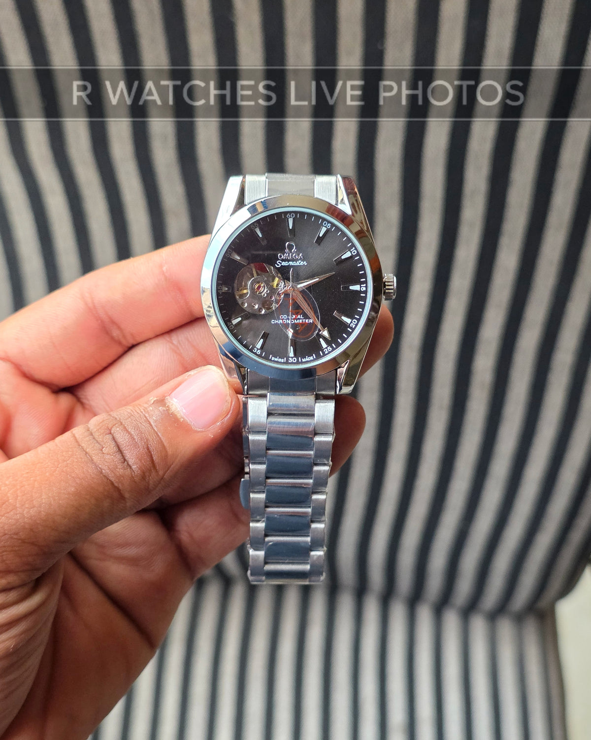 (OS)🖤⭐ Omega Automatic Black Silver (OMAM18)