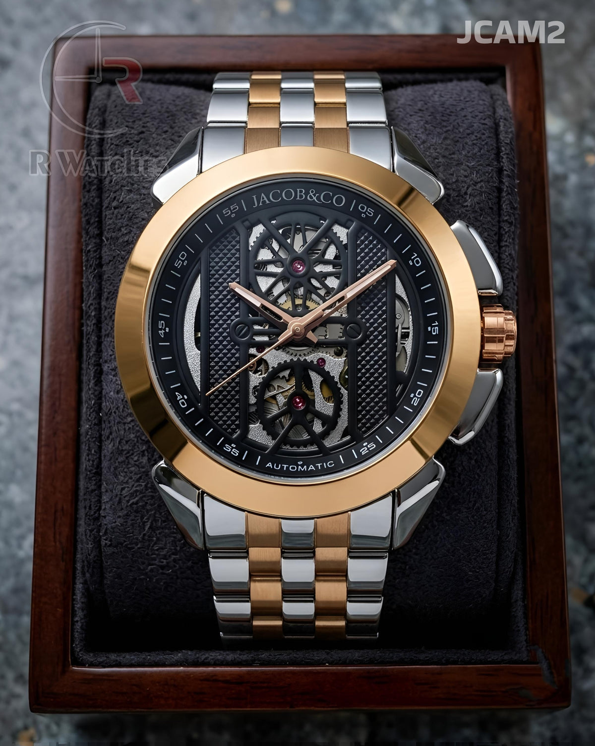 (OS)🖤Jacob & Co Automatic Dual Tone Black (JCAM2)