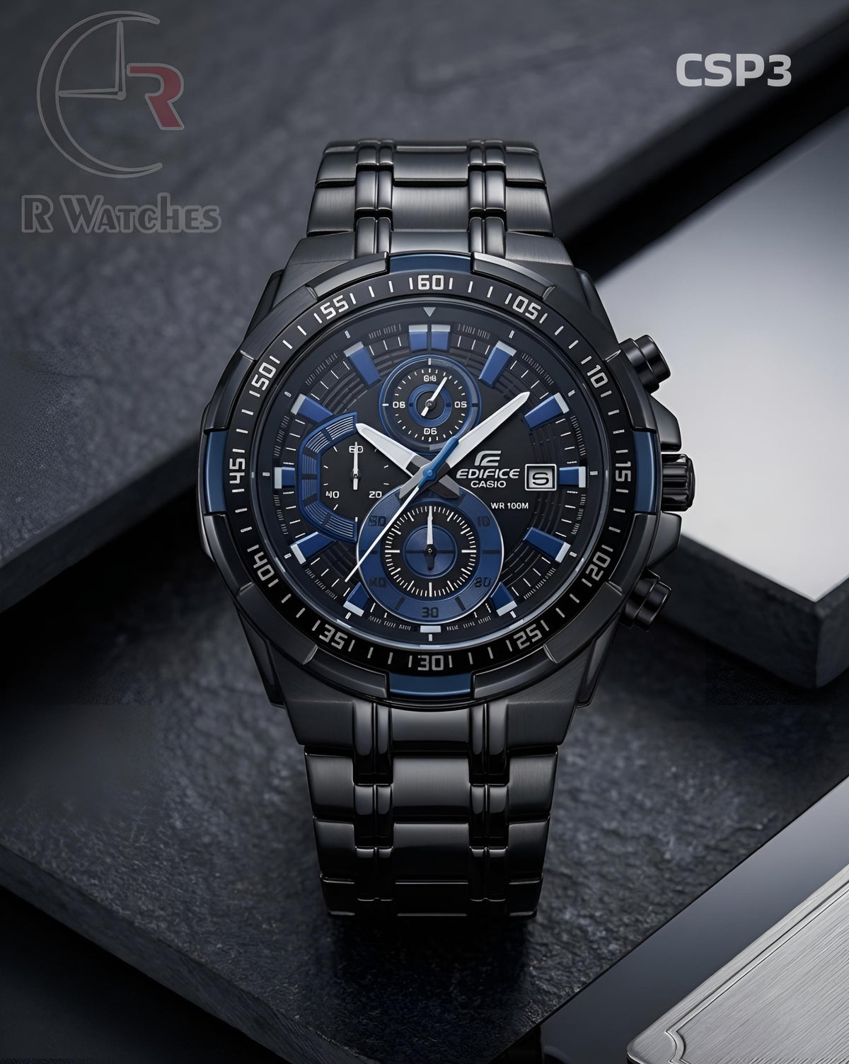 (SS3)🖤⭐ Casio Edifice black Blue (CSP3)