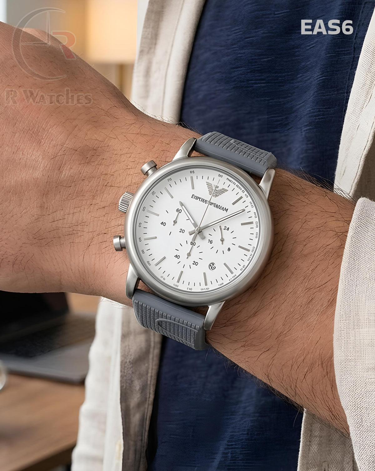 (OS3)🖤⭐ Armani Silicon Silver White (EAS6)