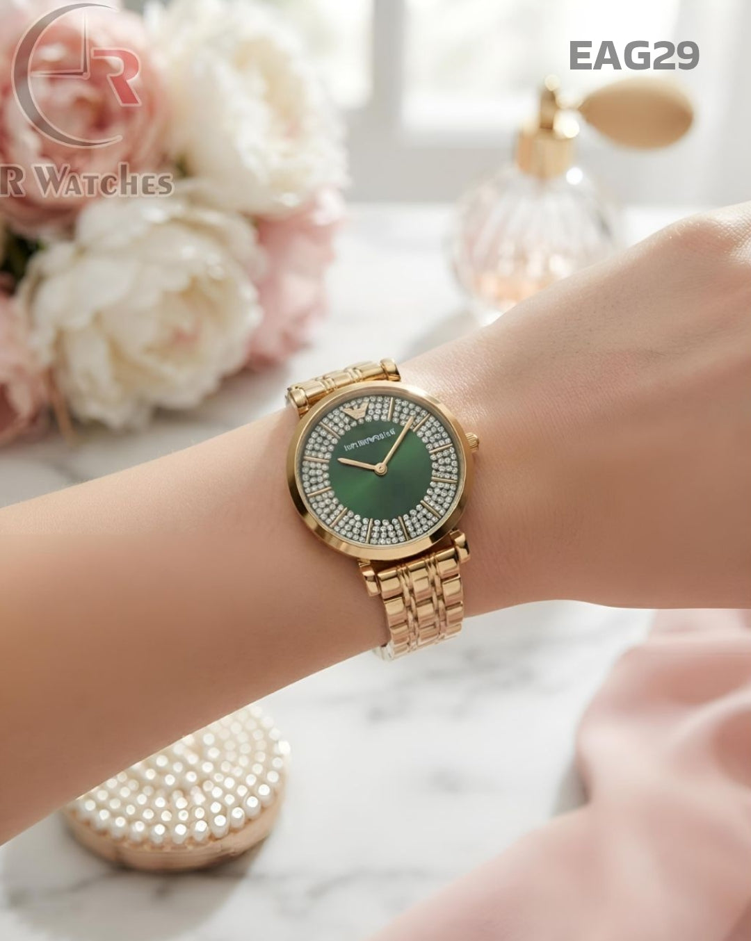 (SS)🖤 Armani Girls Diamond Gold Green (EAG29)