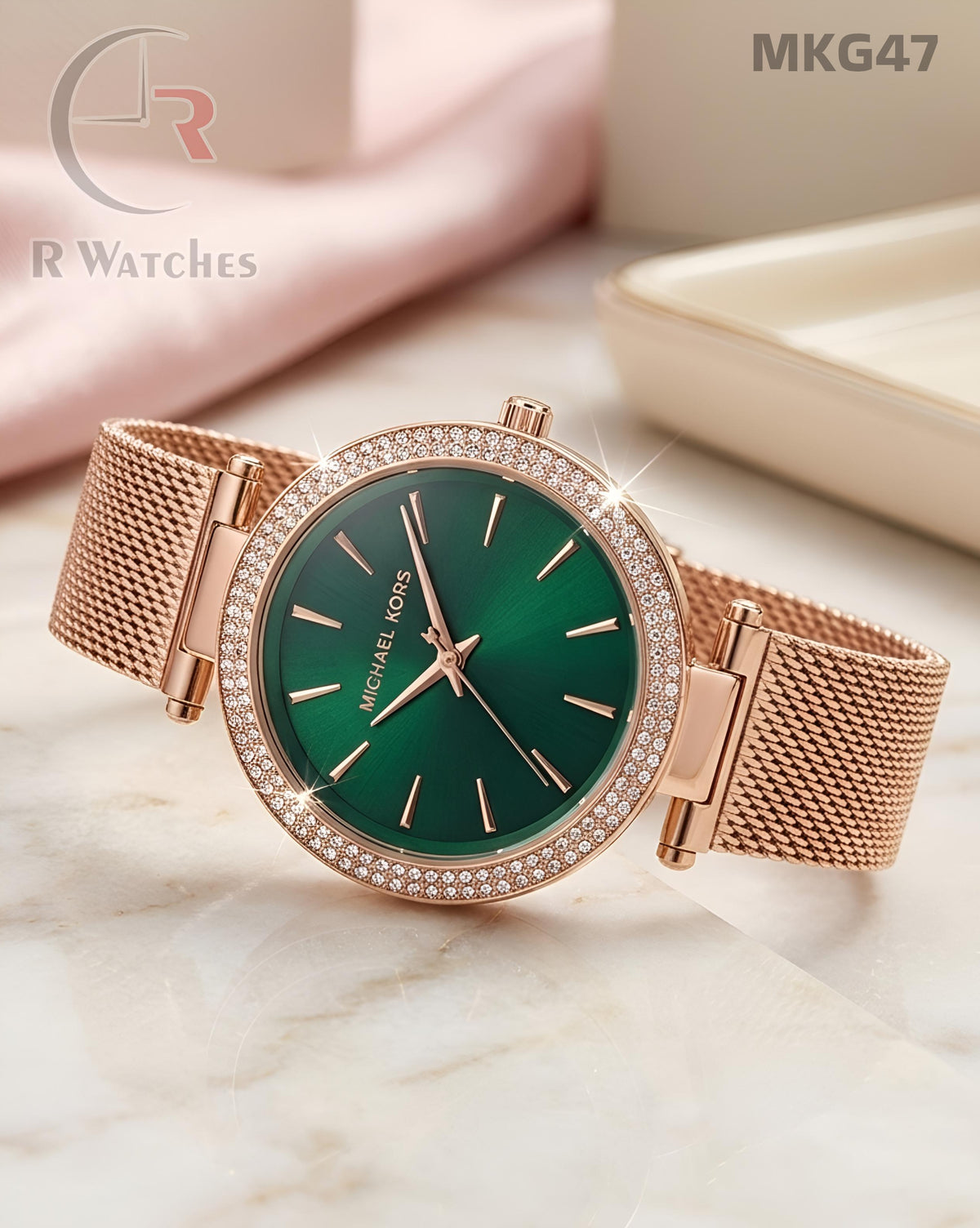 (SS)🖤 MK Girls Rose Gold Green (MKG47)
