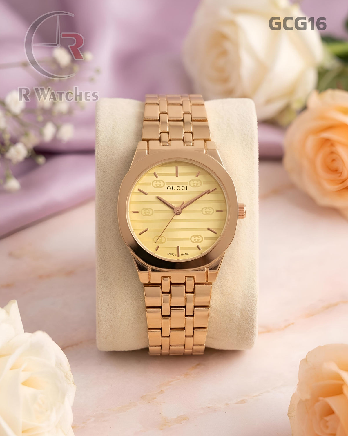 (OS)🖤⬆️🔁 Gucci girl's Rose Gold yellow (GCG16)
