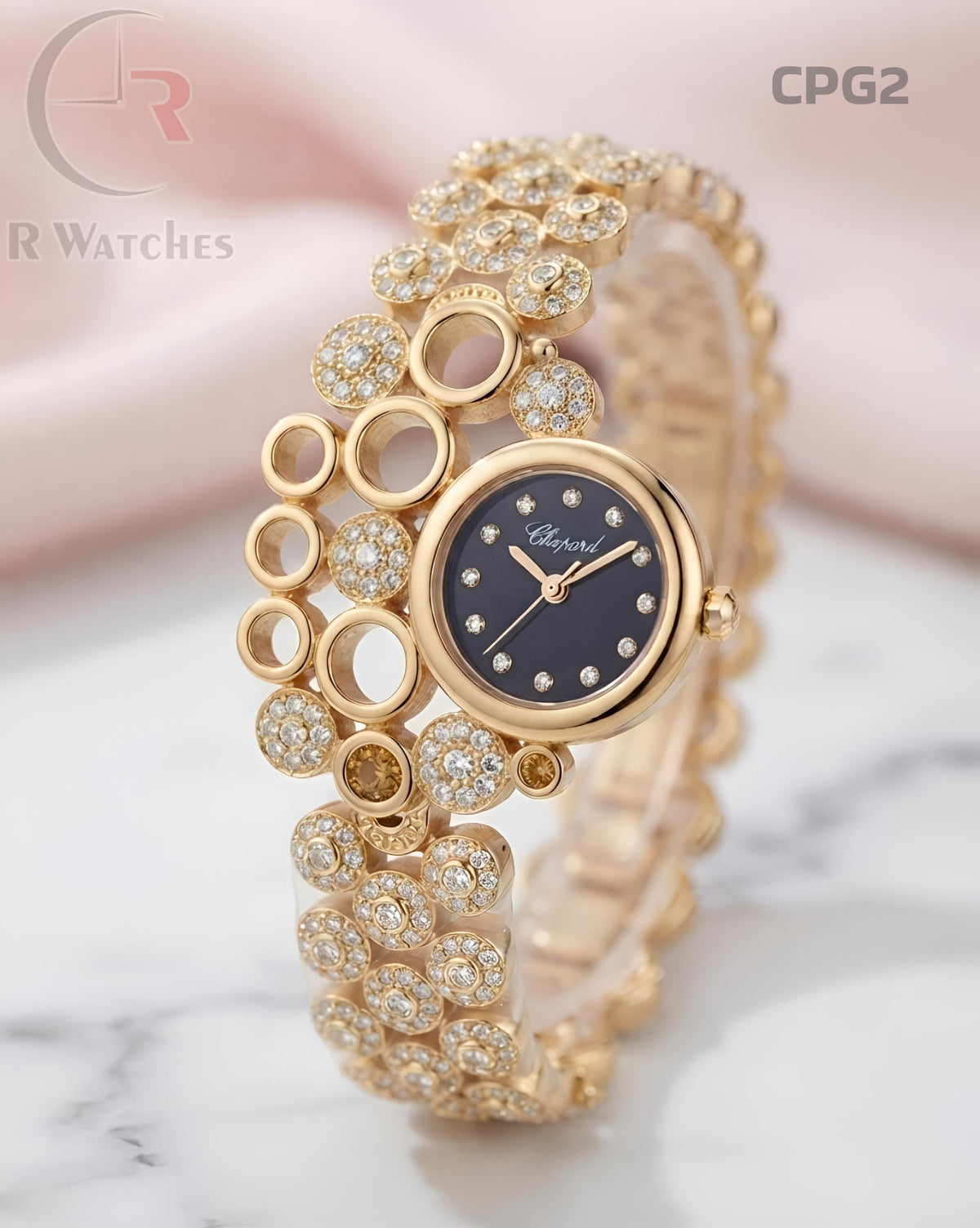 (SS)🖤⬆️ Chopard Girls Diamond Gold Black (CPG2)