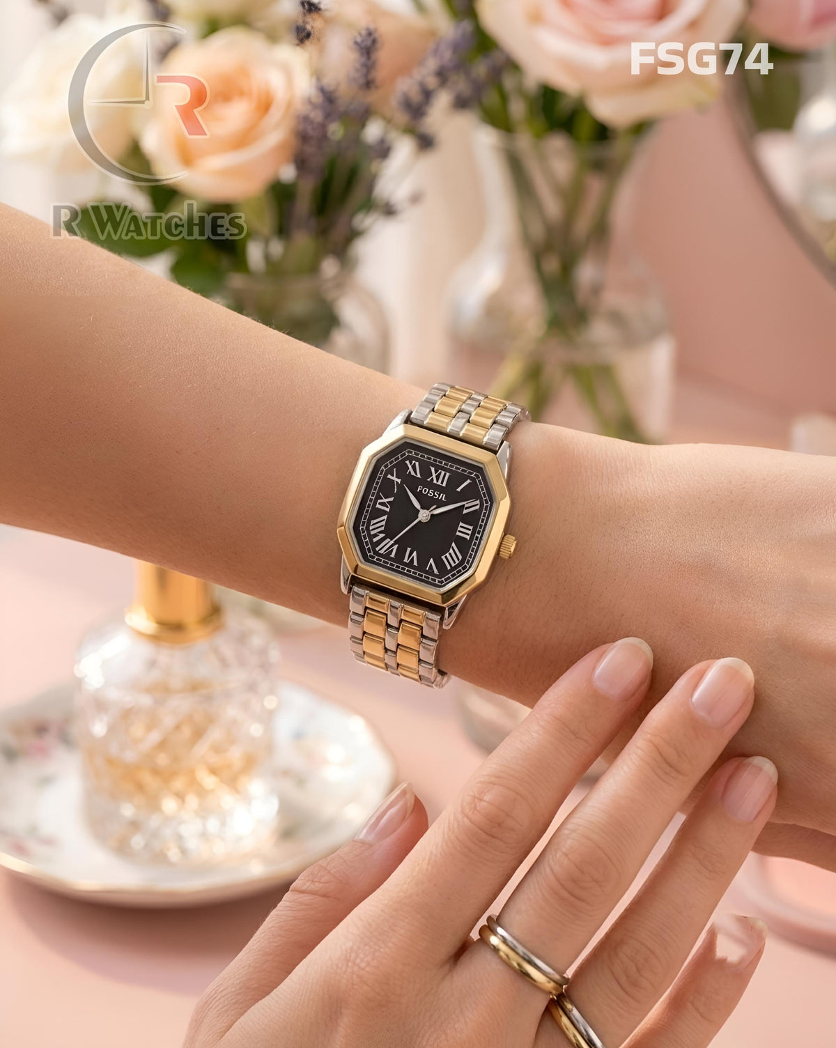 (OS)🖤⬆️ Fossil Girls Roman Dual Tone Black (FSG74)