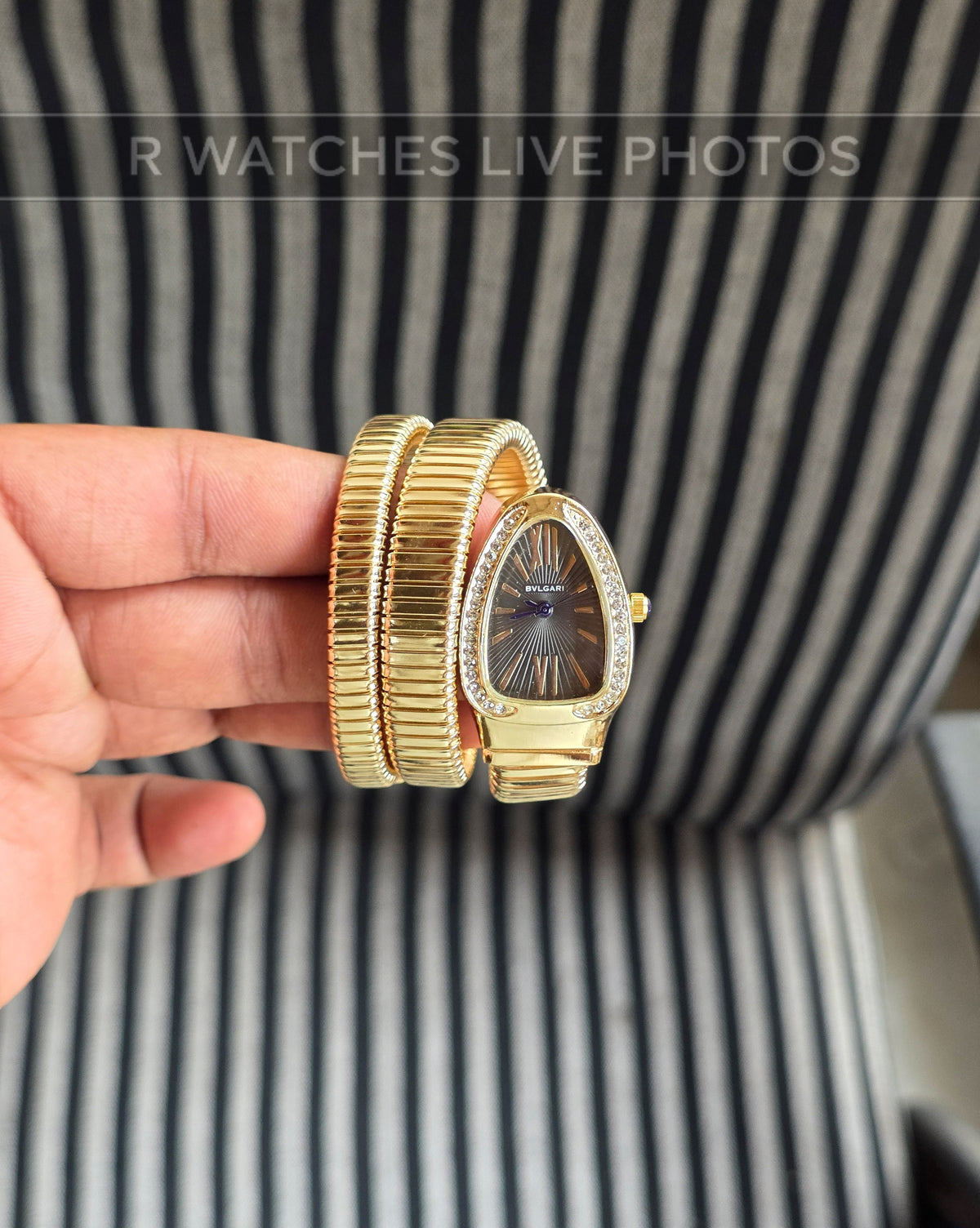 (SS)🖤⬆️⭐ Bvlgari Snake Girls Diamond Gold Grey (BVG8)