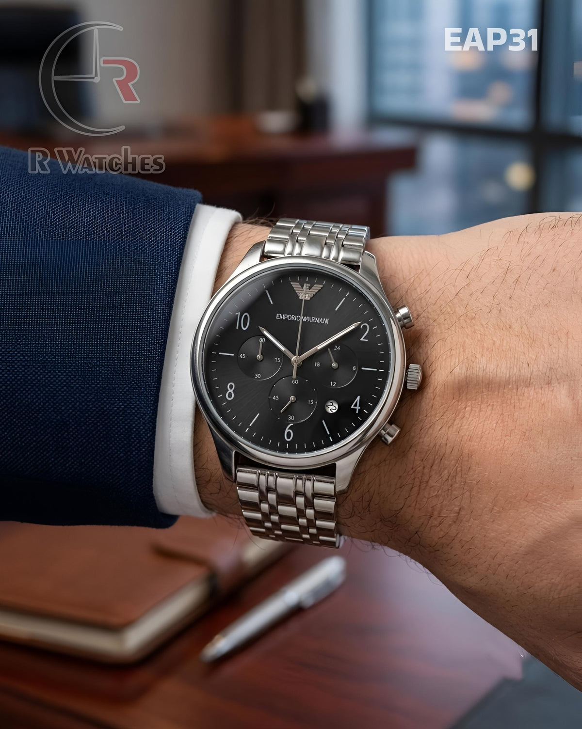 (OS)🖤⬆️⭐ Emperio Armani Silver Black(EAP31)