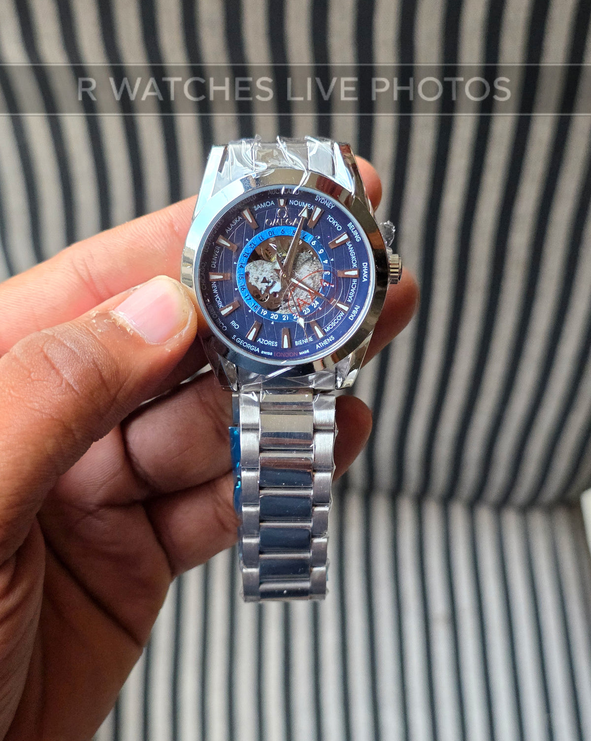 (OS)🖤⭐ Omega Automatic Nevy Blue Silver (OMAM21)