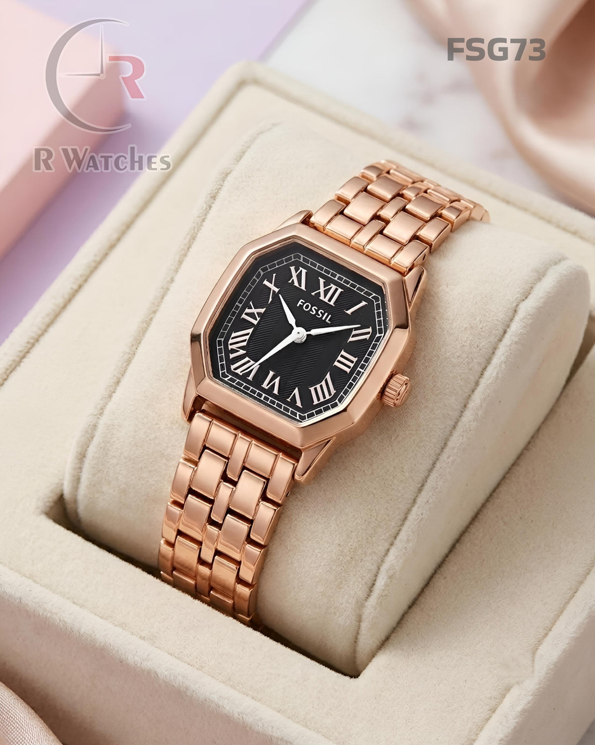 (SS)🖤 Fossil Girls Roman Rose Gold Black (FSG73)
