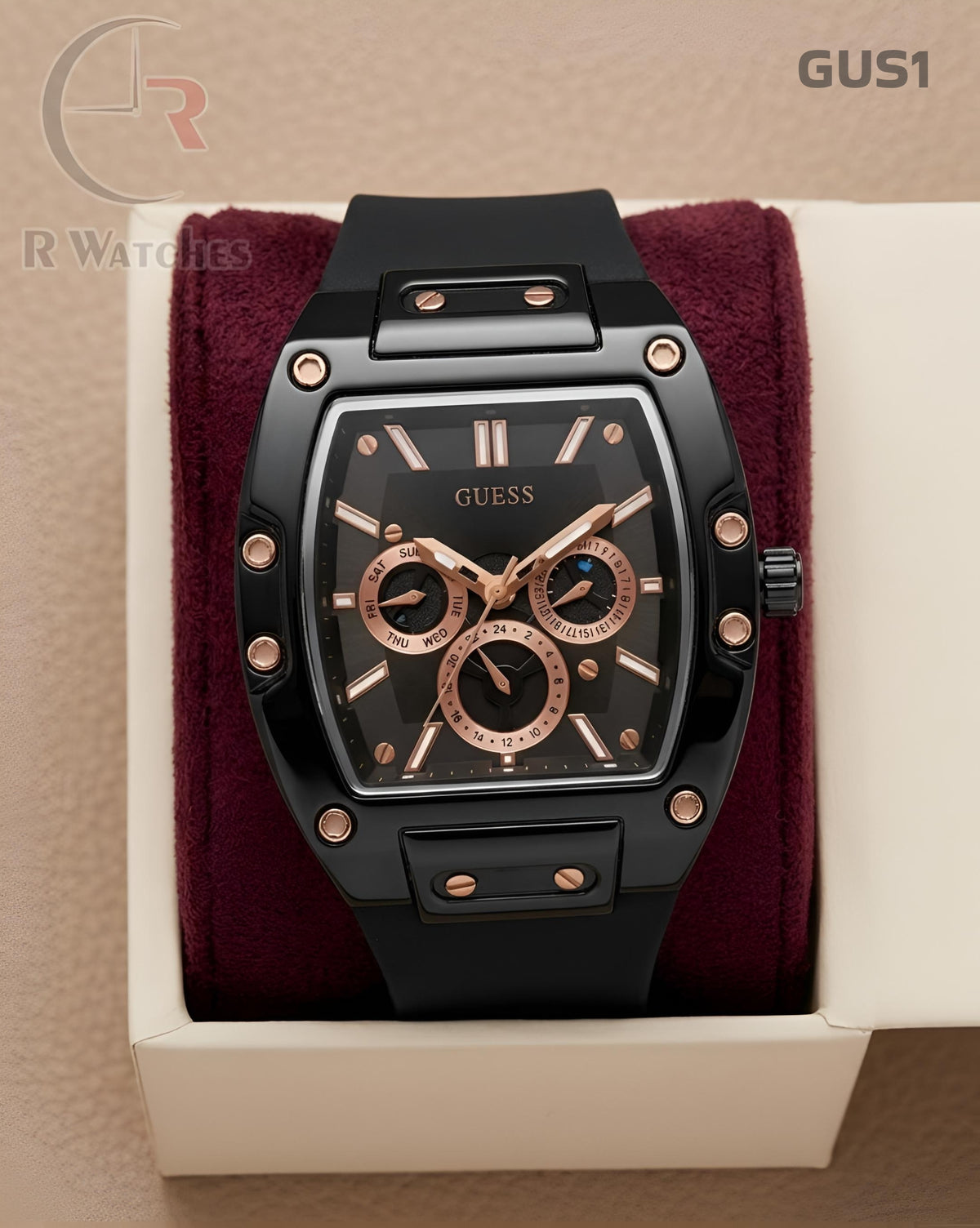 (SS)π€β¬οΈ Guess Silicon Rose Gold Black (GUS1)