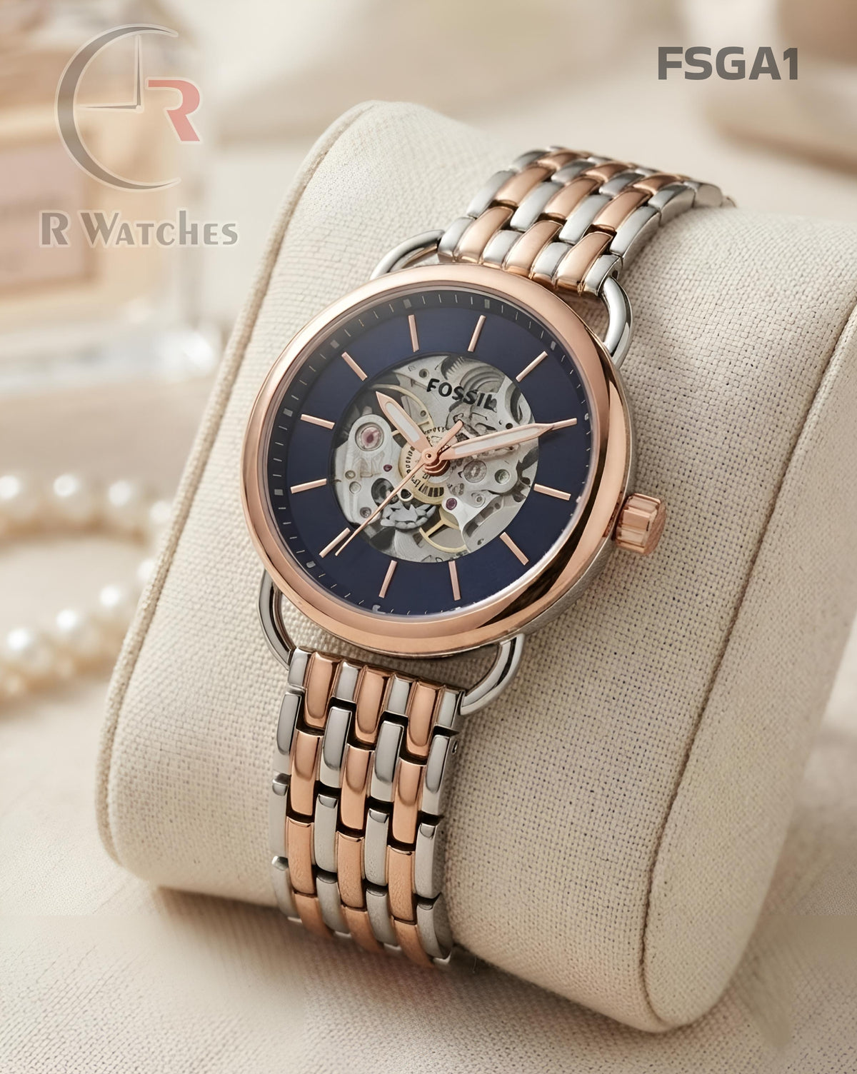 (SS)🖤⬆️⭐ Fossil Girls Automatic Rose Gold Black (FSGA1)