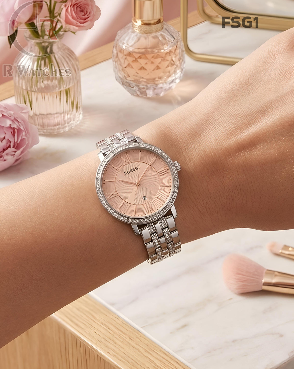 (SS)🖤⭐ Fossil girls silver pink (FSG1)