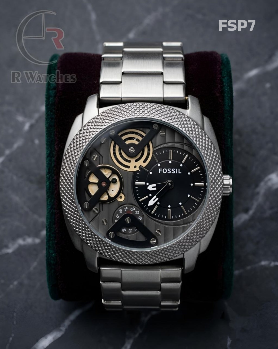 (OS)🖤⬆️ Fossil new silver black (FSP7)