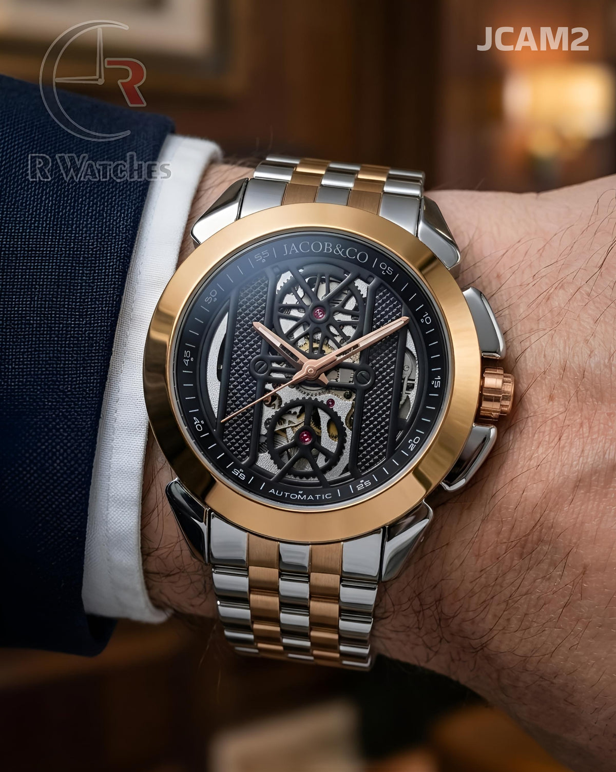 (OS)🖤Jacob & Co Automatic Dual Tone Black (JCAM2)