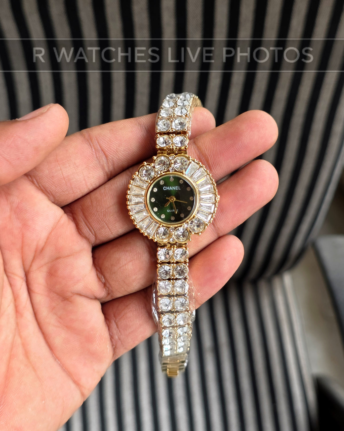 (OS)🖤⭐ Chanel Girls Diamond Gold Green (CHG14)