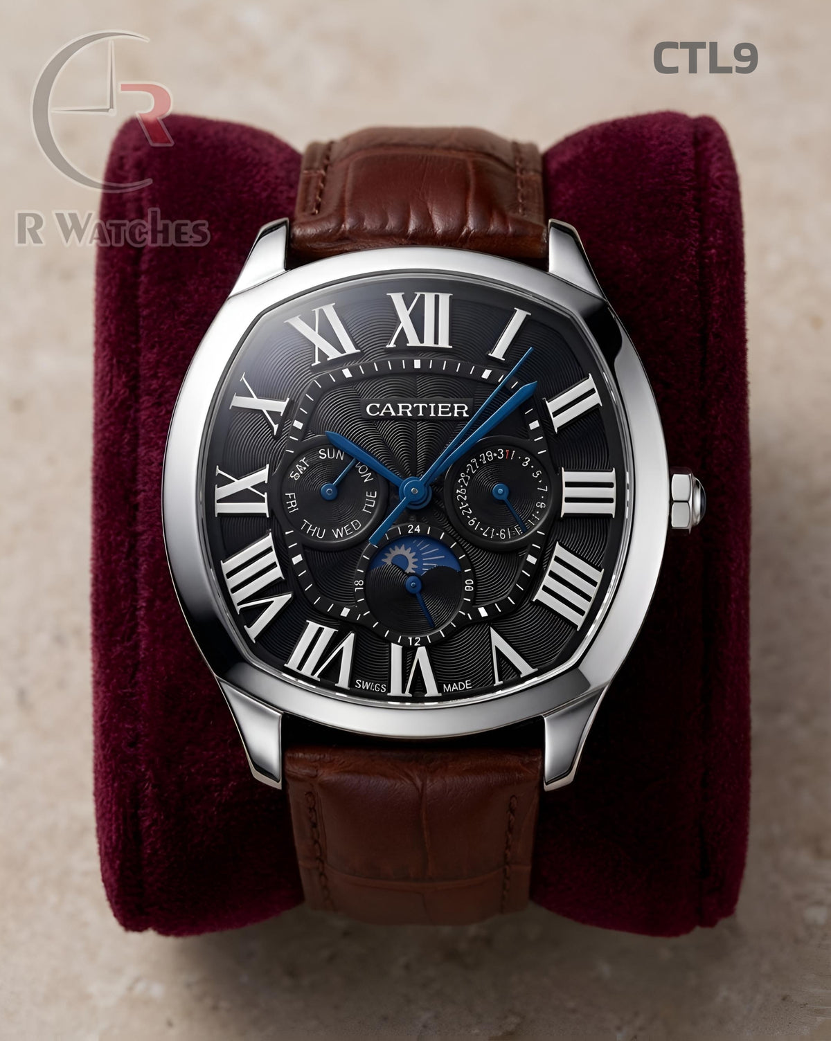 (OS2)🖤⭐ Cartier Leather Sun Moon Edition Silver Black (CTL9)