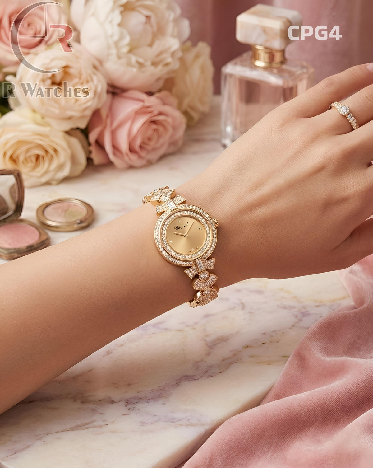(SS)🖤⬆️ Chopard Girls Diamond Full Gold (CPG4)
