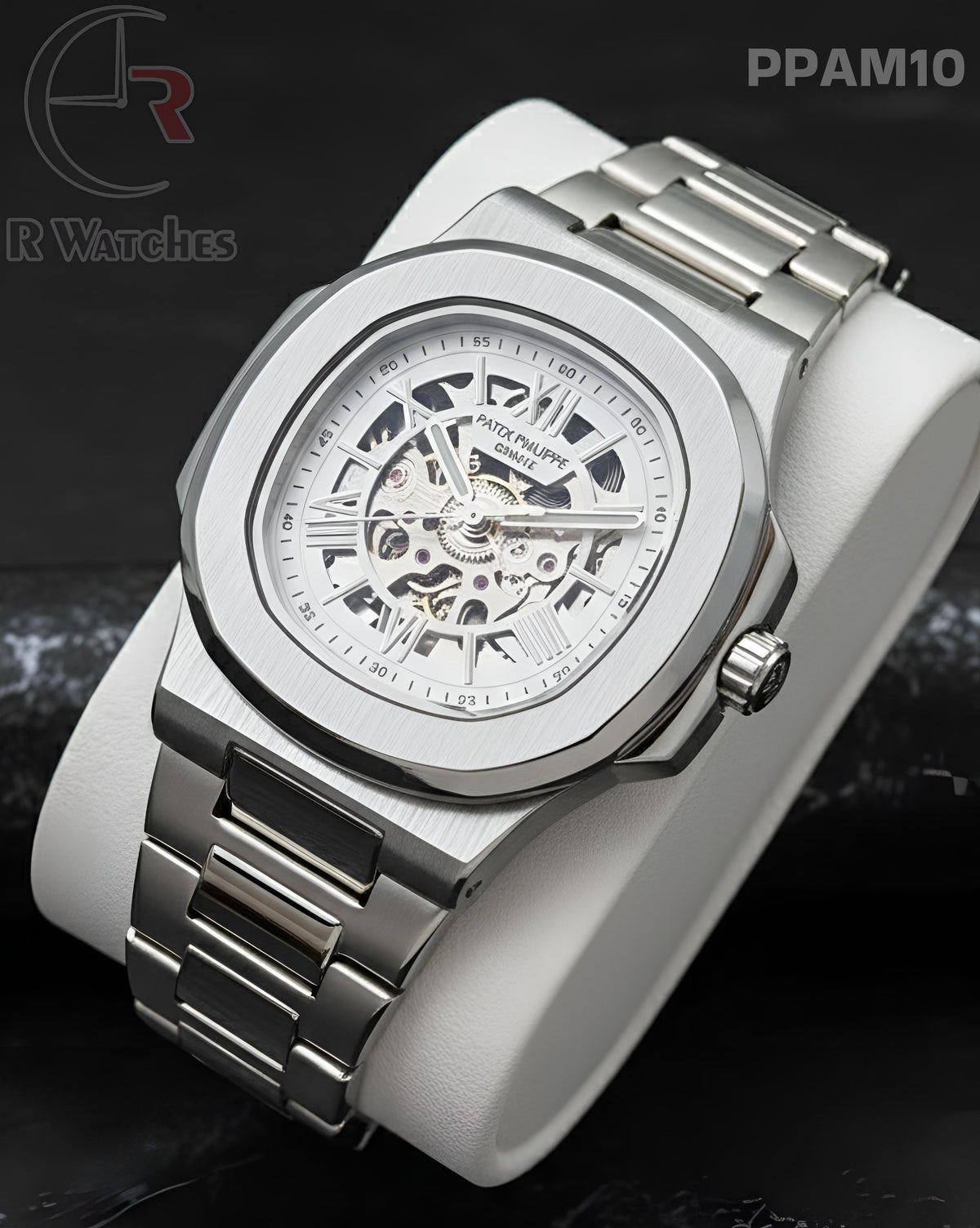 (OS)🖤⭐ Patek Philippe automatic silver white (PPAM10)