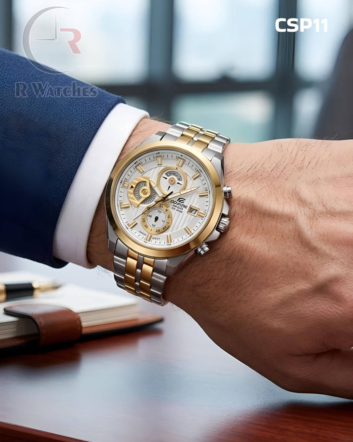 (OS3)🖤⭐ Casio Edifice Dual Tone White (CSP11)