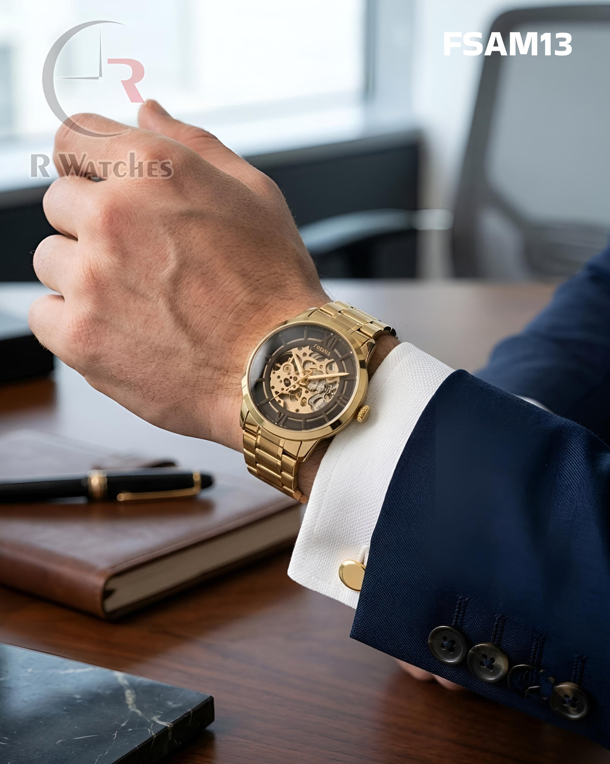 (OS3)🖤⭐ Fossil automatic transparent gold (FSAM13)
