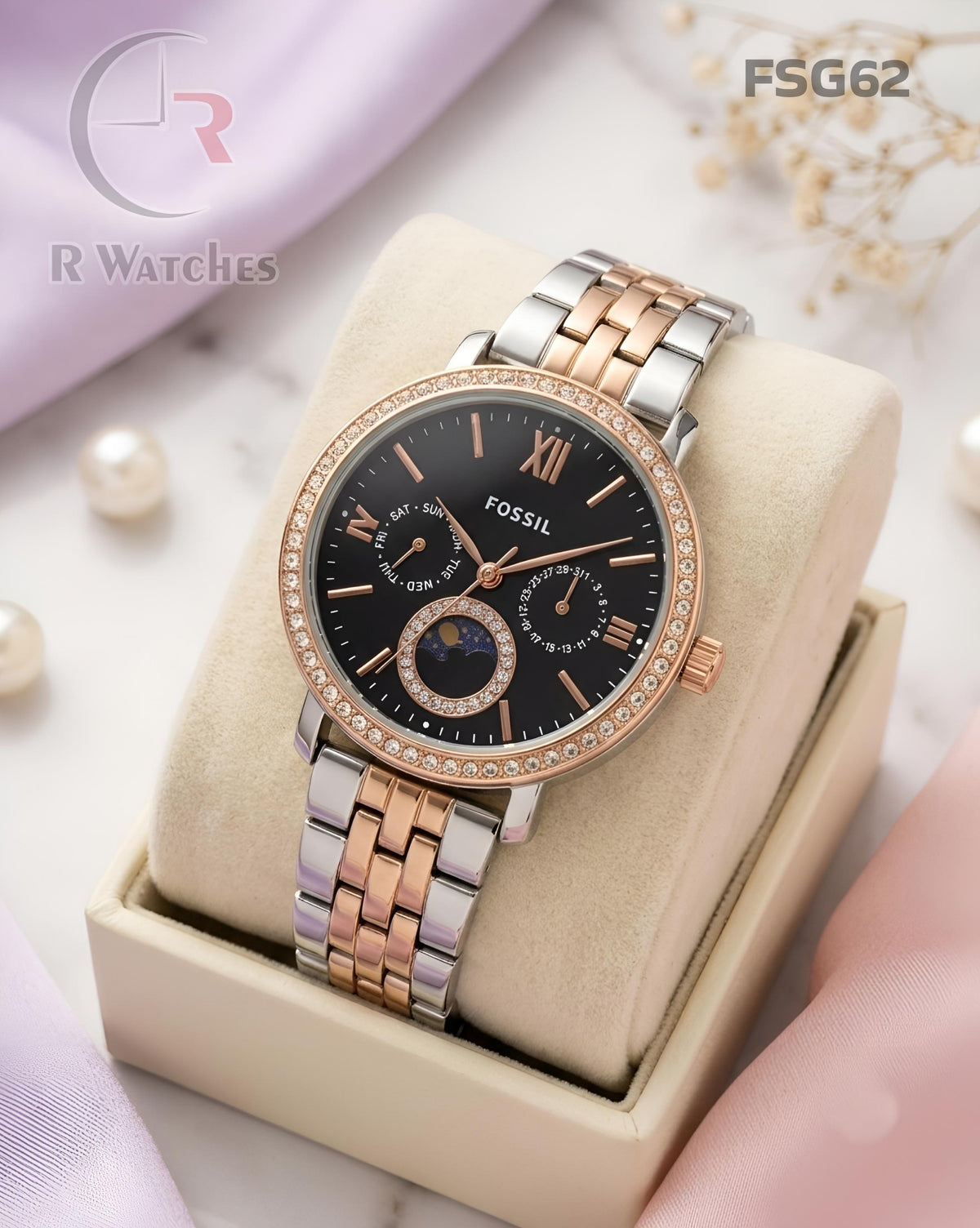 (OS)🖤⬆️ Fossil Girls Rose Gold Black (FSG62)