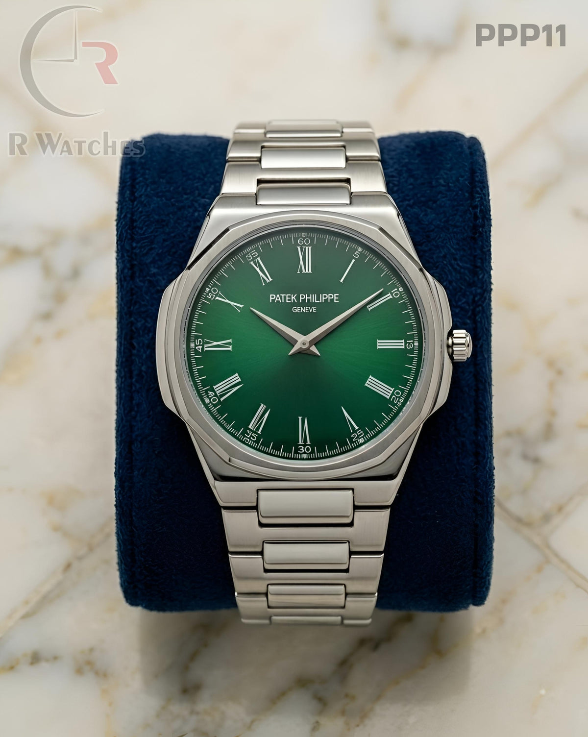 (OS2)π€β Patek Philippe Silver Green Roman Dial (PPP11)