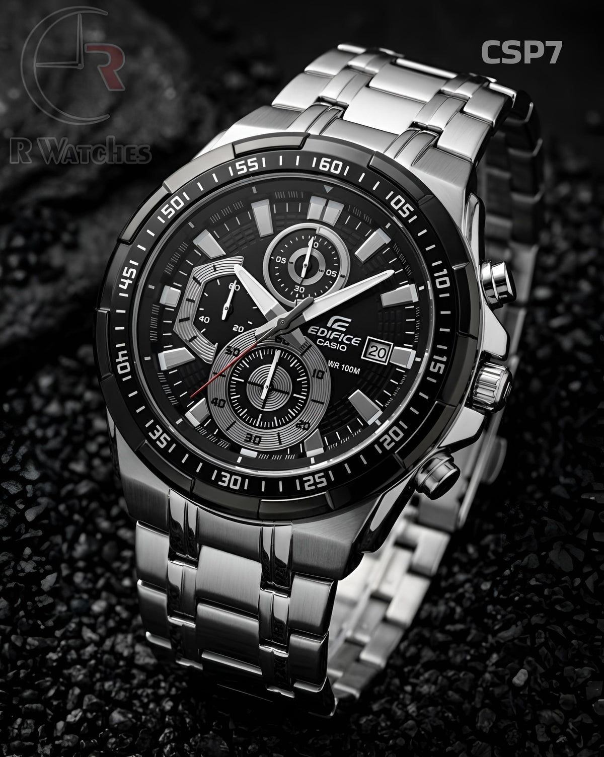 (SS)🖤⬆️⭐ Casio Edifice silver black (CSP7)